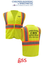 Standard Class 2 Two Tone Mesh Zipper Safety Vest - CRS