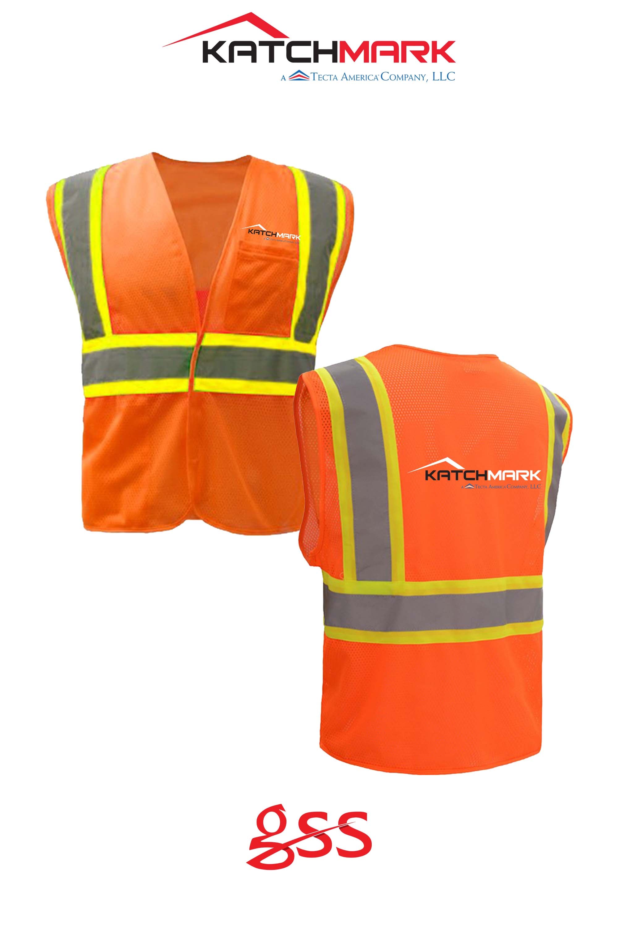 Standard Class 2 Two Tone Mesh Zipper Safety Vest - Katchmark, A Tecta American Company LLC