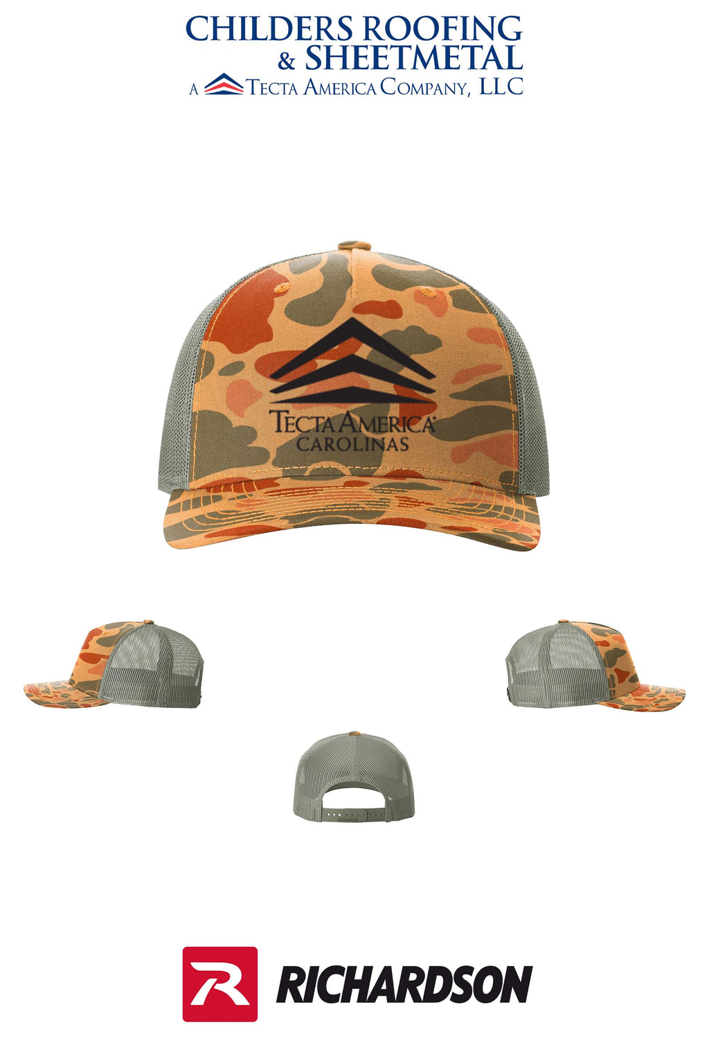 Richardson 112PFP Printed Five-Panel Trucker - Tecta America Carolinas LLC