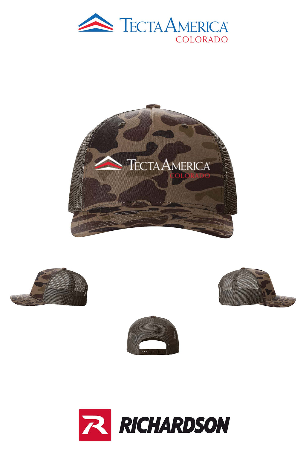 Richardson 112PFP Printed Five-Panel Trucker - Monument Roofing of Colorado