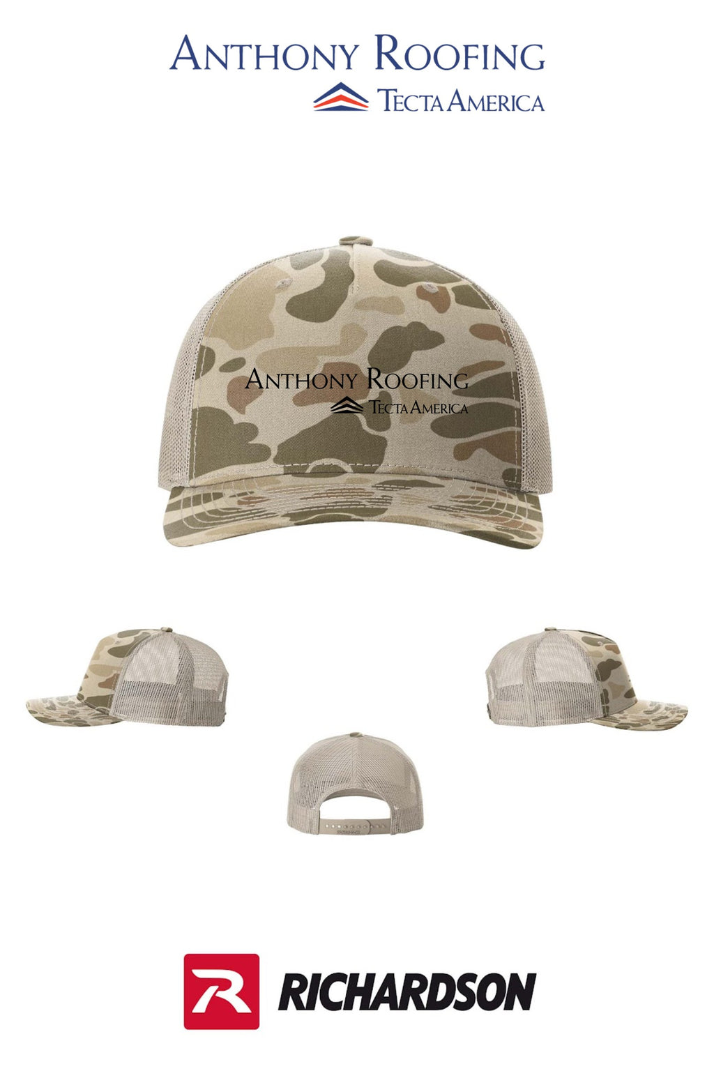 Richardson 112PFP Printed Five-Panel Trucker - Anthony Roofing