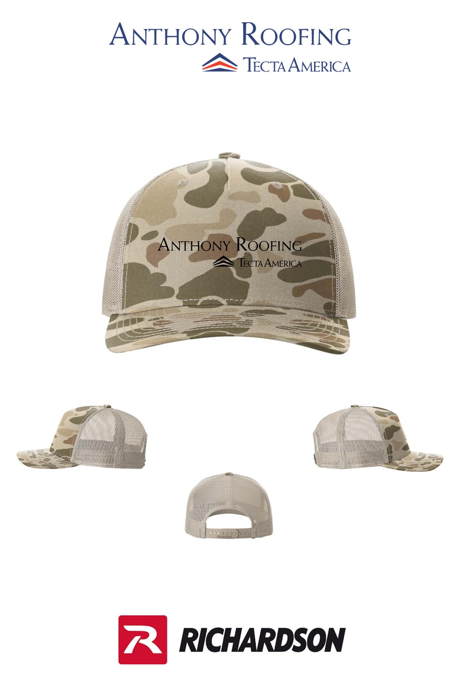 Richardson 112PFP Printed Five-Panel Trucker - Anthony Roofing