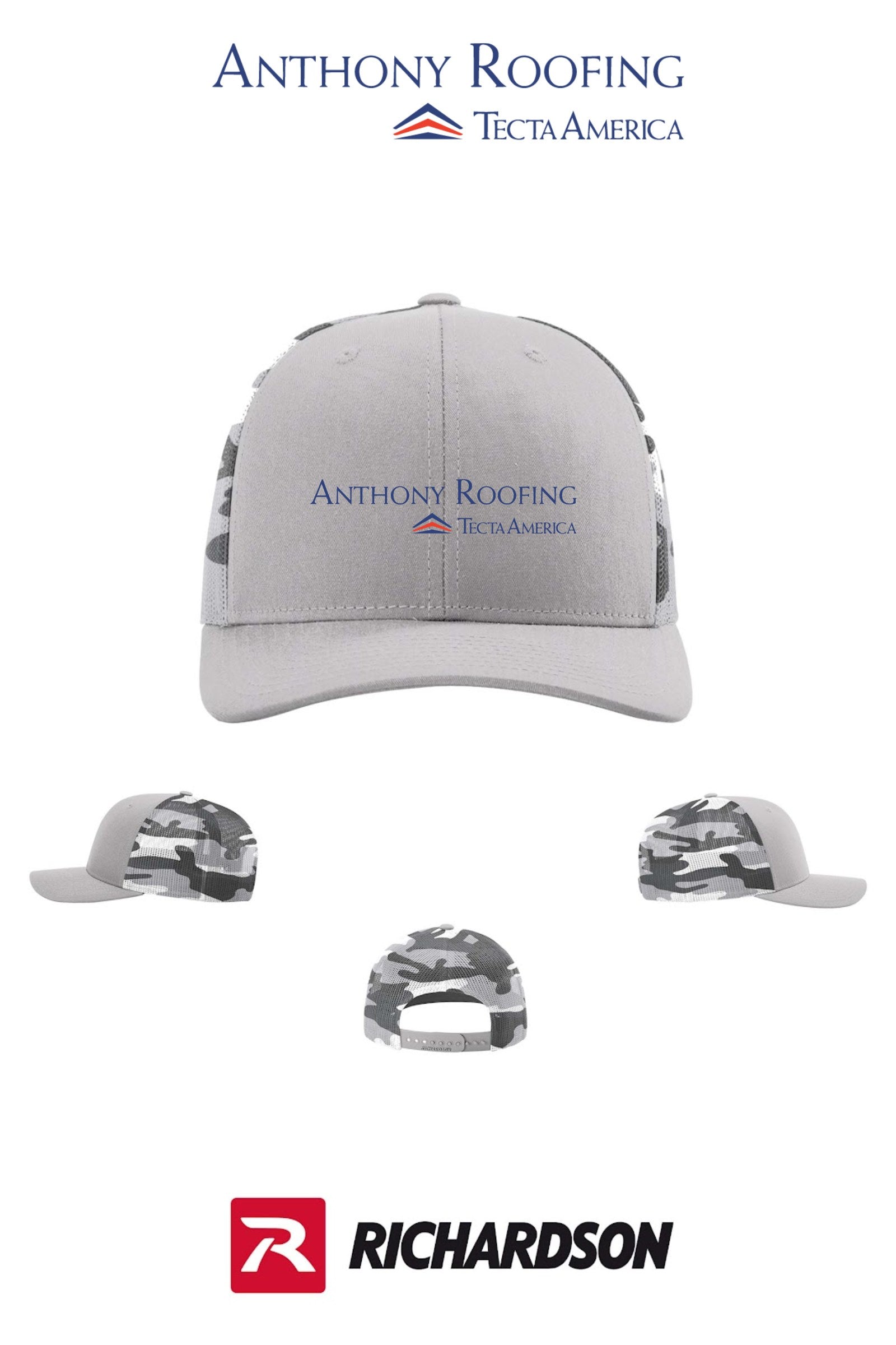 Richardson 112PM Printed Mesh Trucker - Anthony Roofing