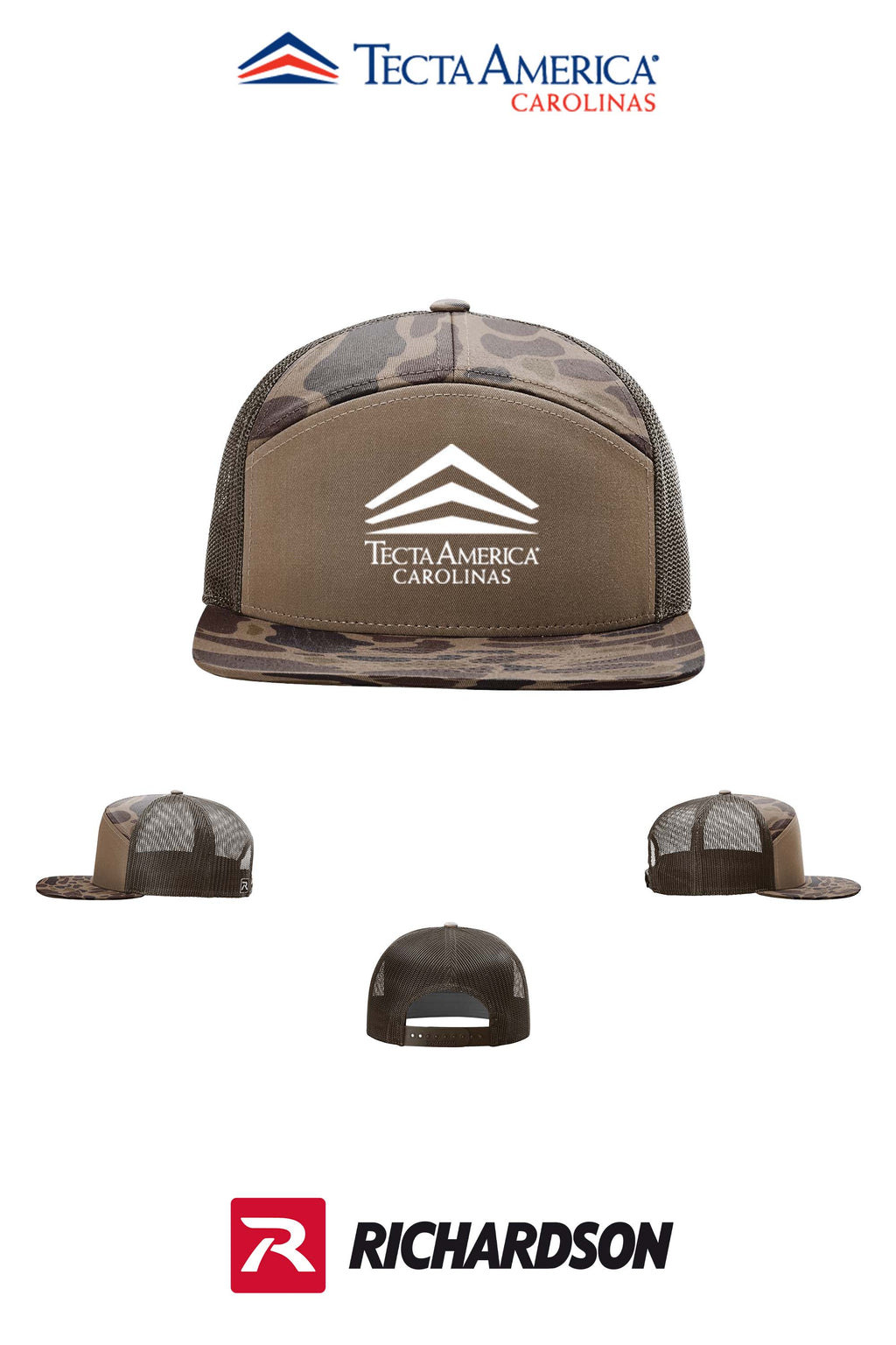 Richardson 168P Printed Seven-Panel Trucker- Tecta America Carolinas LLC