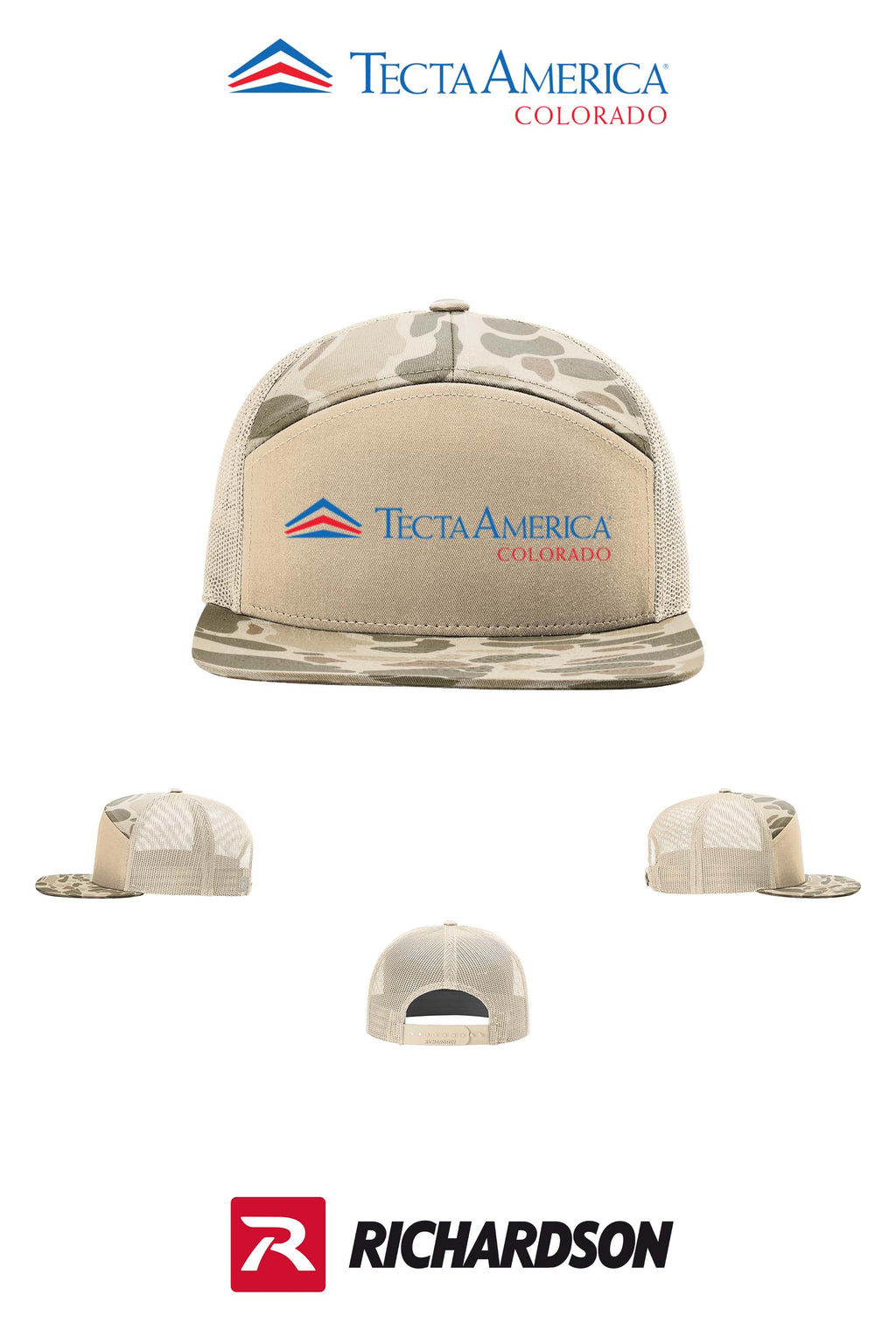 Richardson 168P Printed Seven-Panel Trucker- Monument Roofing of Colorado