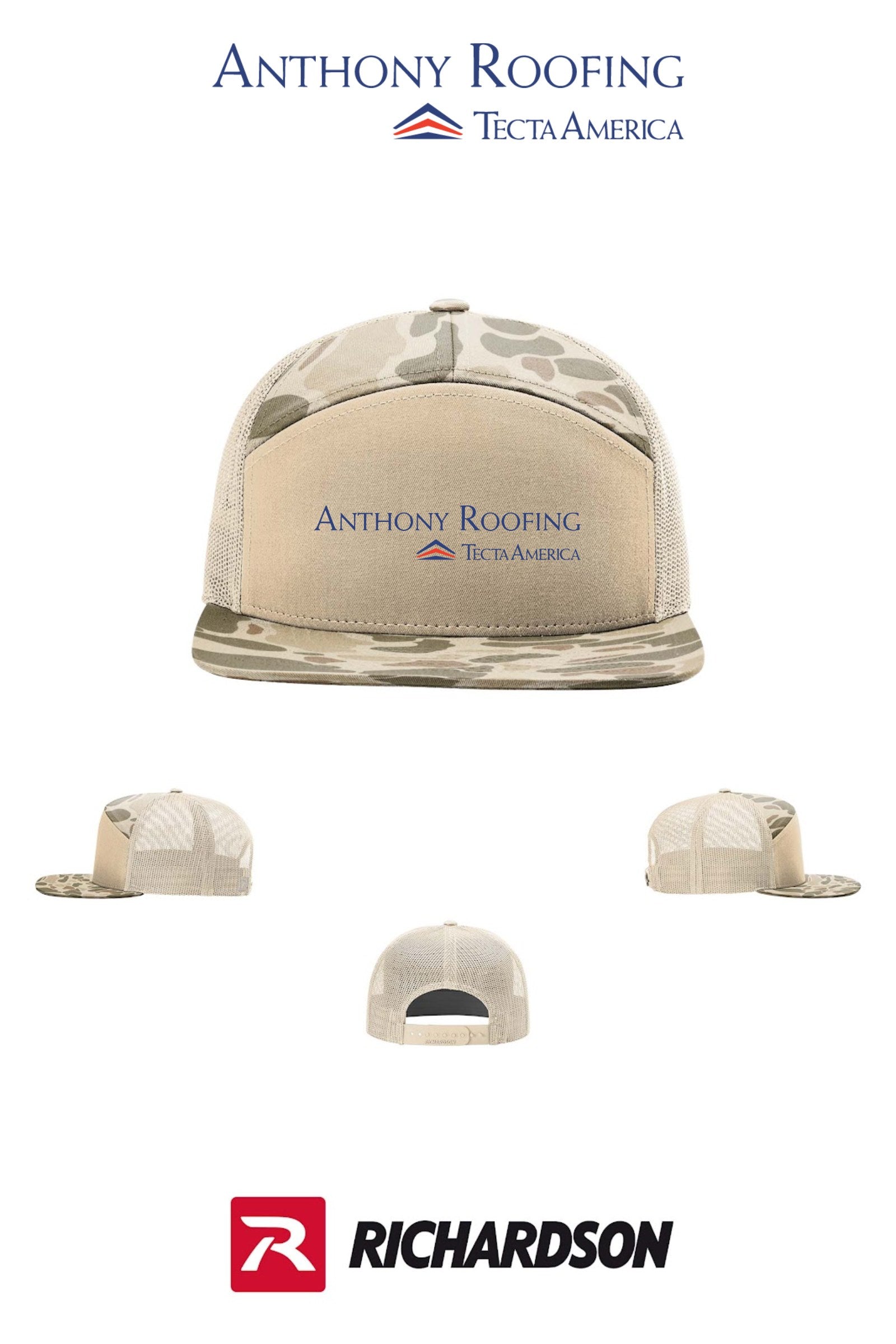 Richardson 168P Printed Seven-Panel Trucker - Anthony Roofing