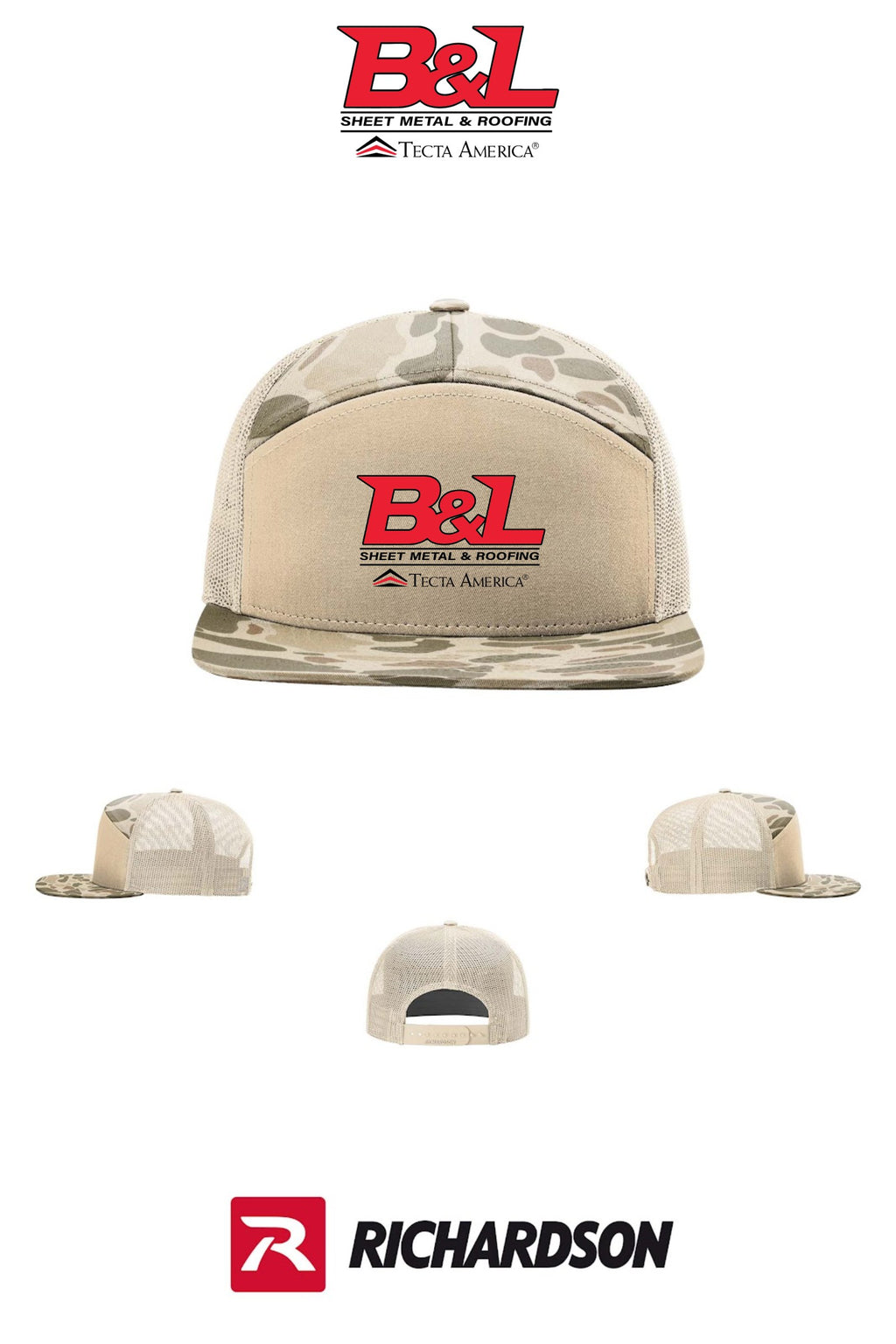 Richardson 168P Printed Seven-Panel Trucker - B&L Sheet Metal & Roofing