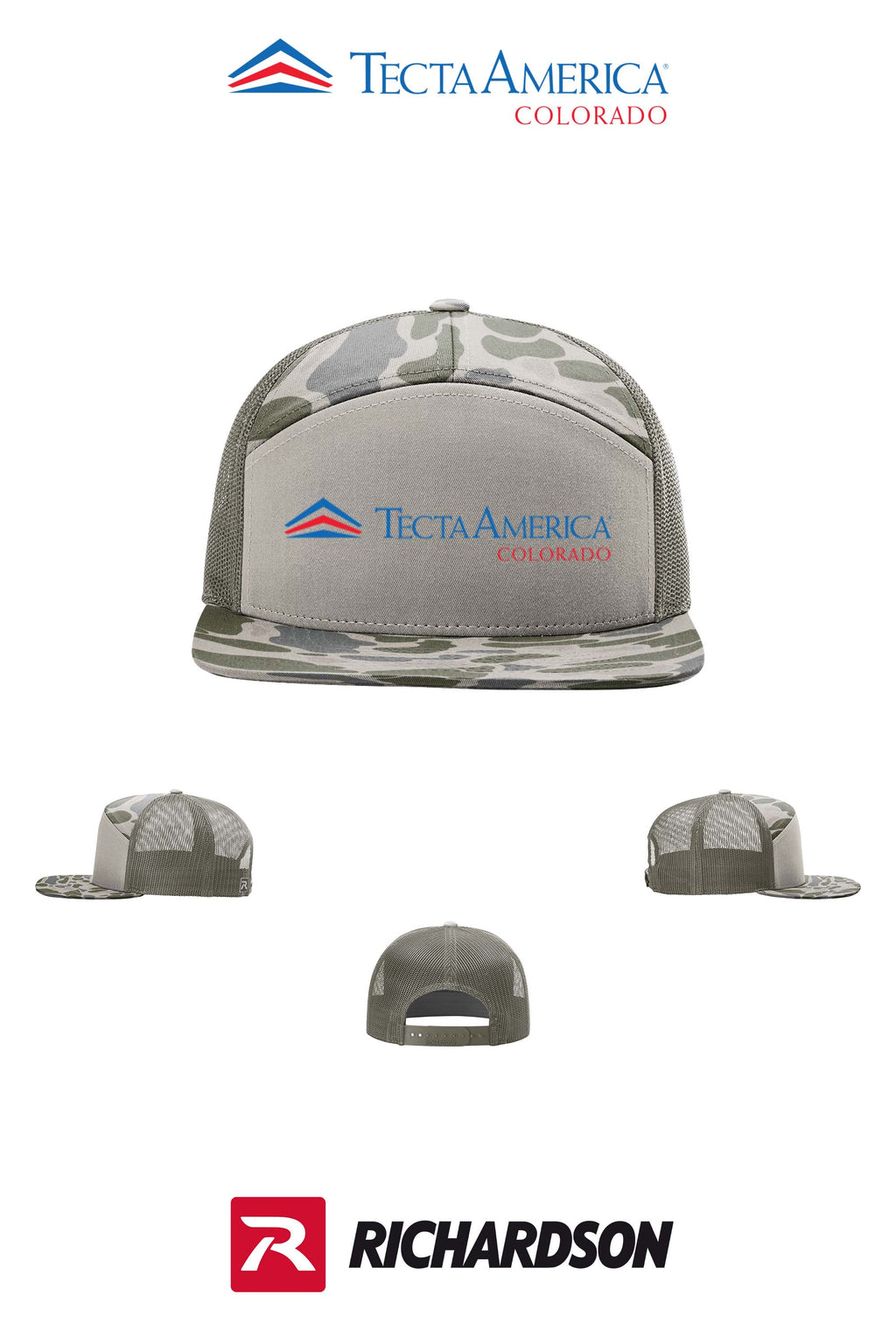 Richardson 168P Printed Seven-Panel Trucker- Monument Roofing of Colorado