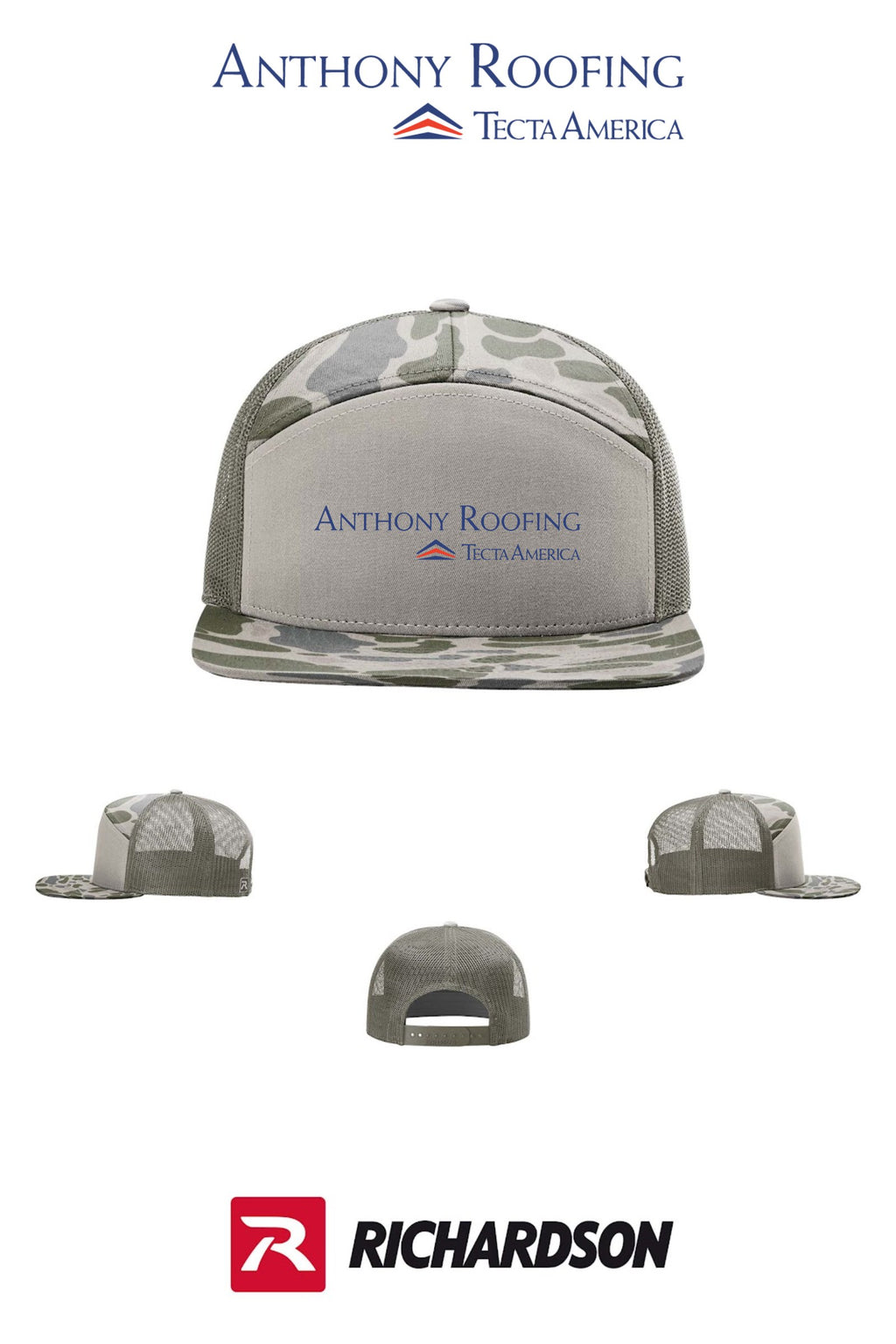 Richardson 168P Printed Seven-Panel Trucker - Anthony Roofing