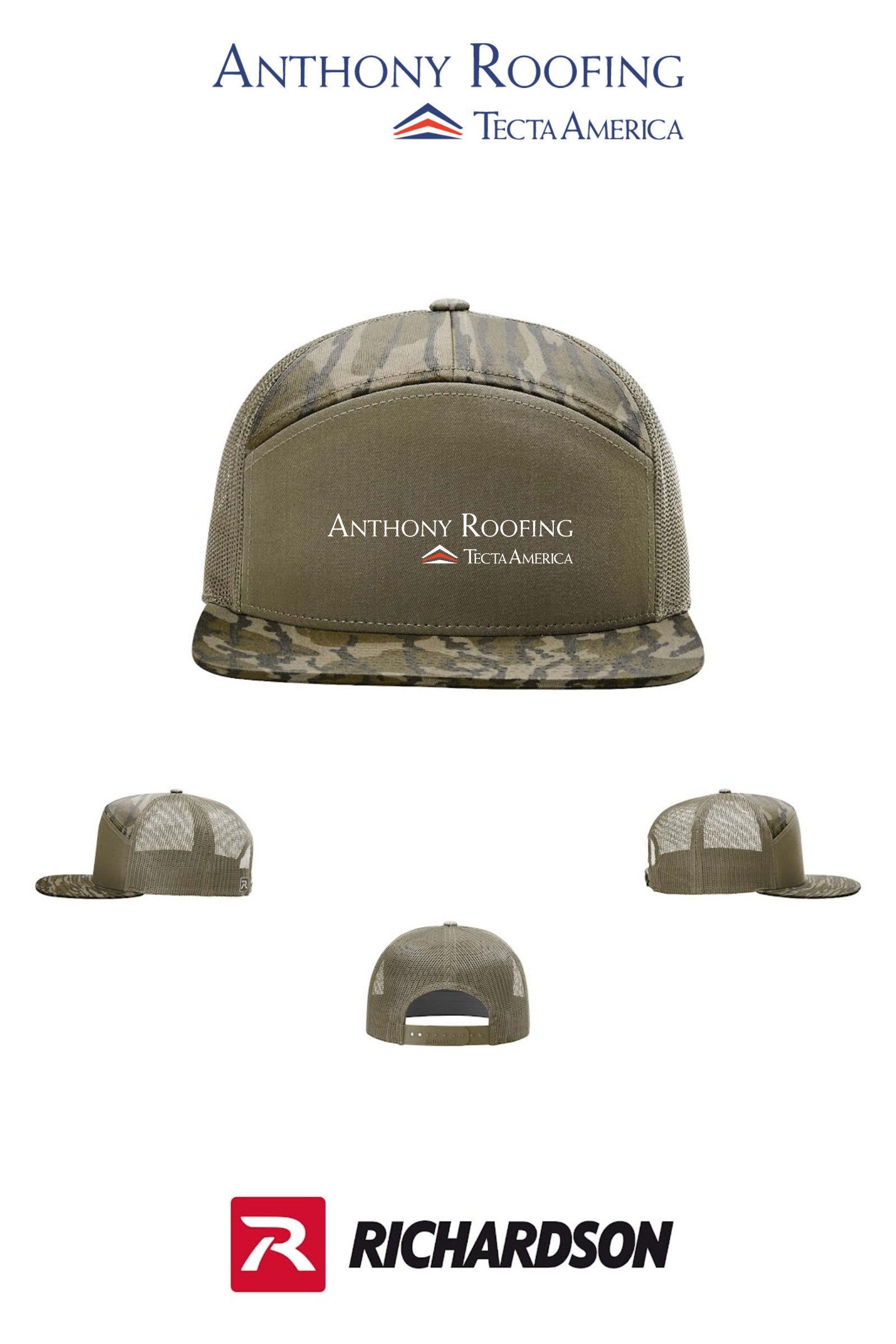 Richardson 168P Printed Seven-Panel Trucker - Anthony Roofing