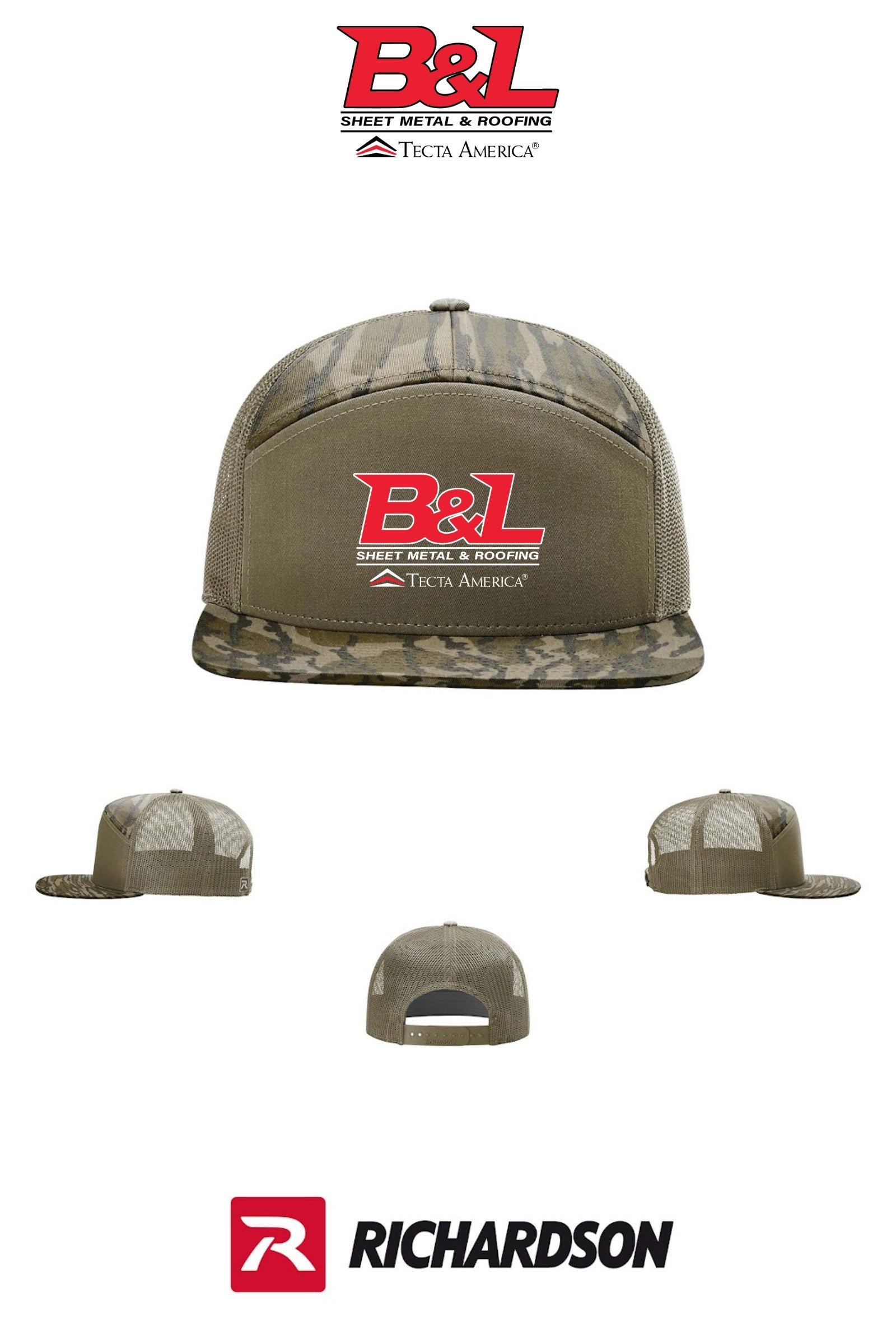 Richardson 168P Printed Seven-Panel Trucker - B&L Sheet Metal & Roofing