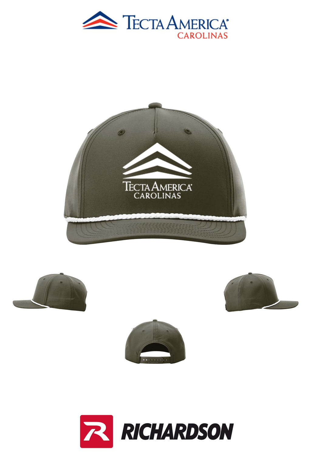 Richardson 258 Five-Panel Classic Rope Cap - Tecta America Carolinas LLC