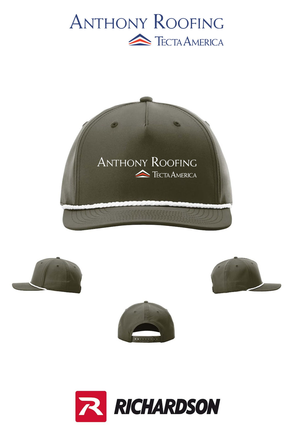 Richardson 258 Five-Panel Classic Rope Cap - Anthony Roofing
