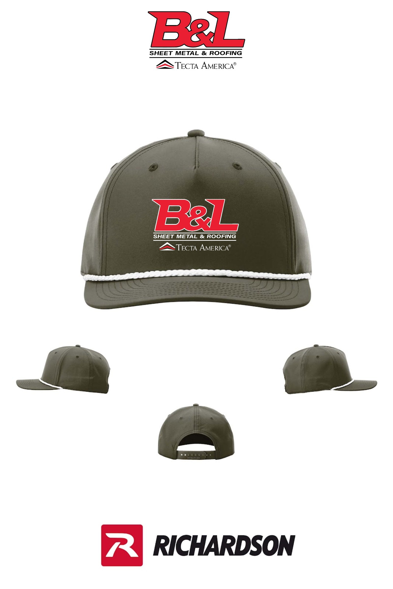 Richardson 258 Five-Panel Classic Rope Cap - B&L Sheet Metal & Roofing