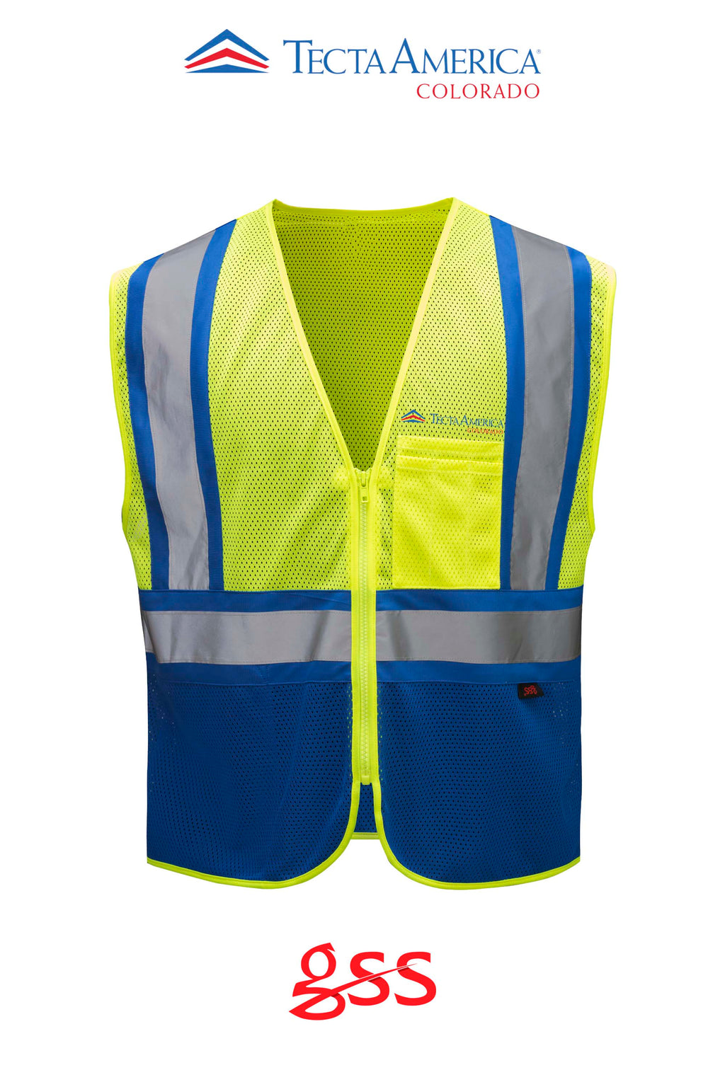 Enhanced Visibility Multi-color Vest - Monument Roofing of Colorado