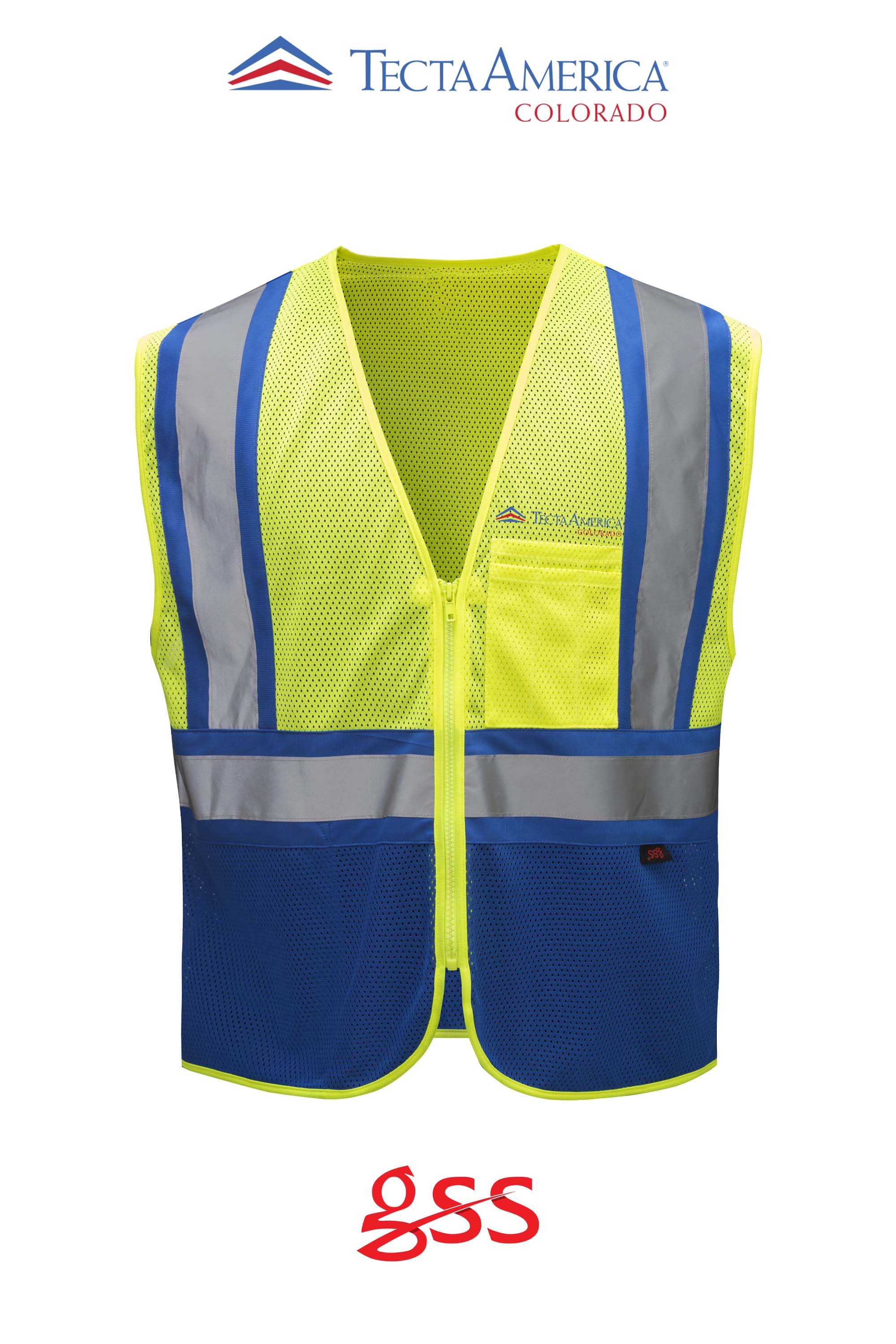 Enhanced Visibility Multi-color Vest - Monument Roofing of Colorado