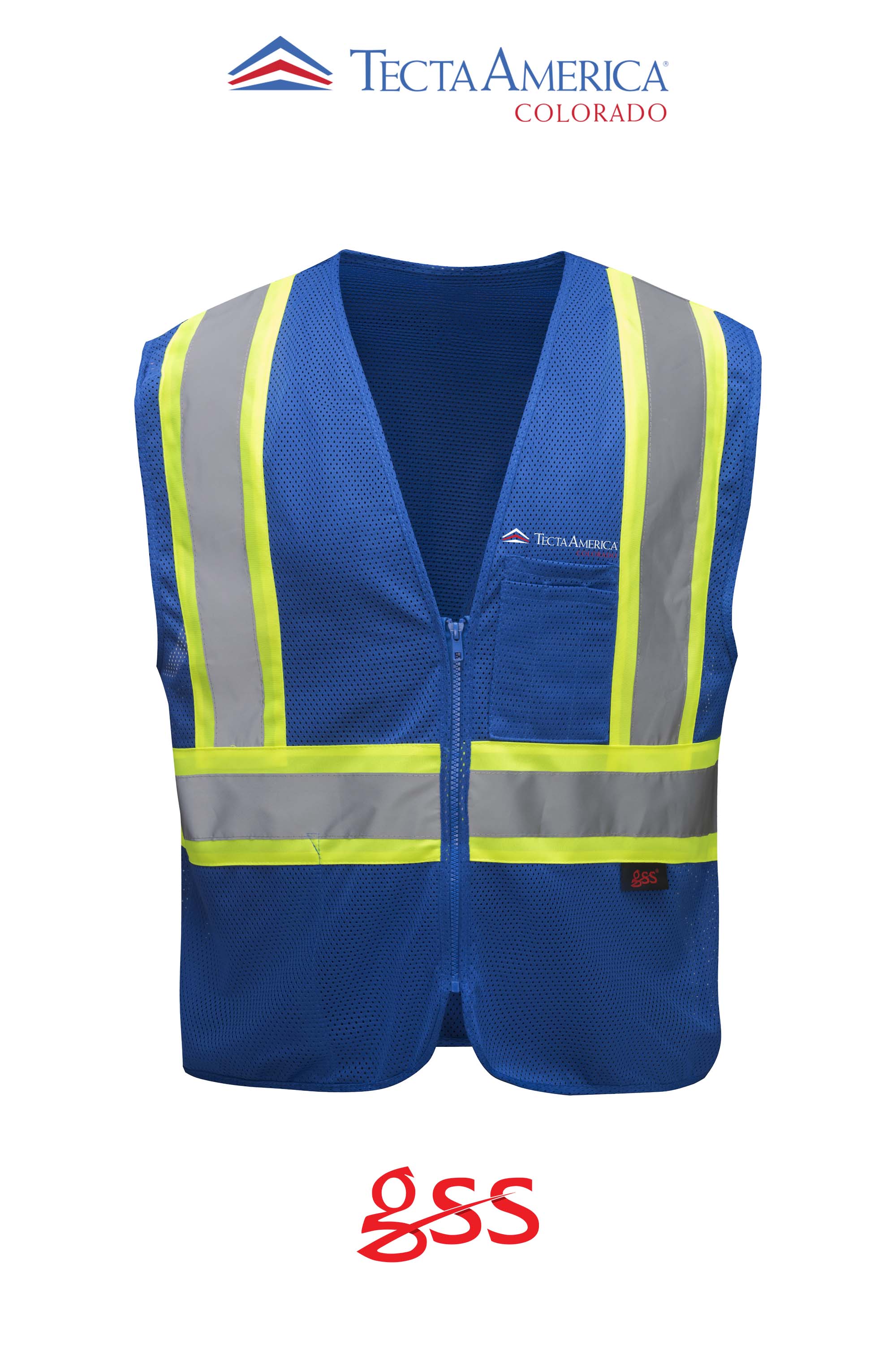Enhanced Visibility Multi-color Vest - Monument Roofing of Colorado