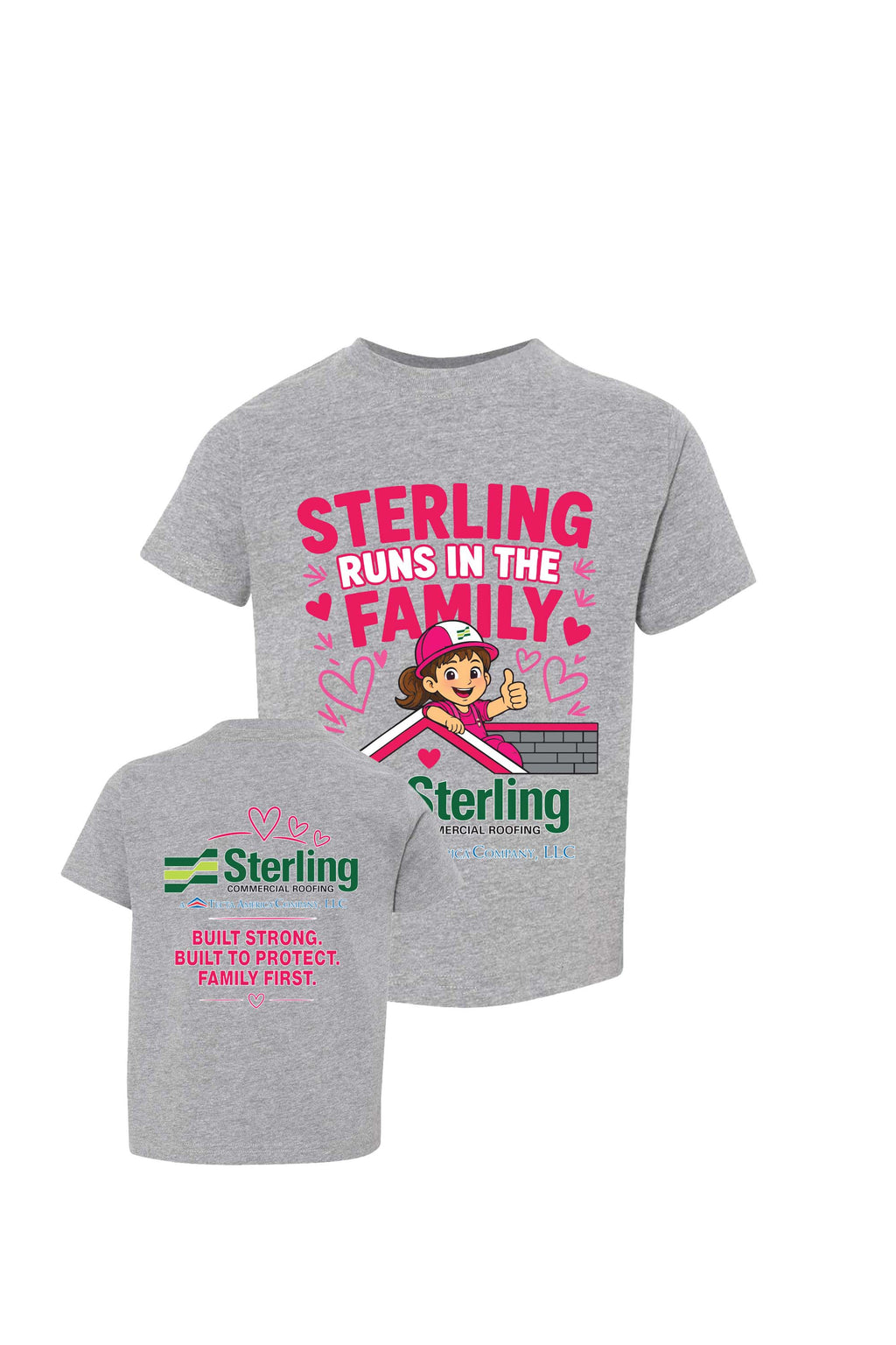 "Sterling Runs in the Family" Toddler Tee - Sterling Commercial Roofing