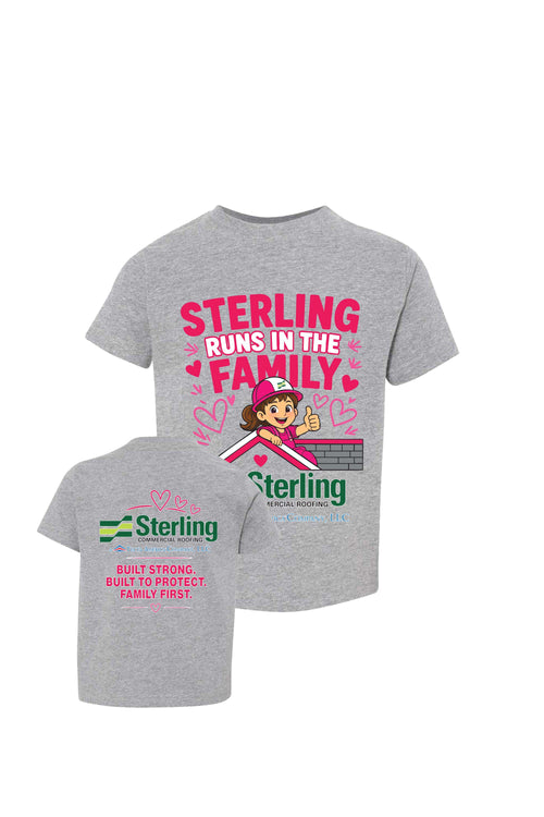 "Sterling Runs in the Family" Toddler Tee - Sterling Commercial Roofing
