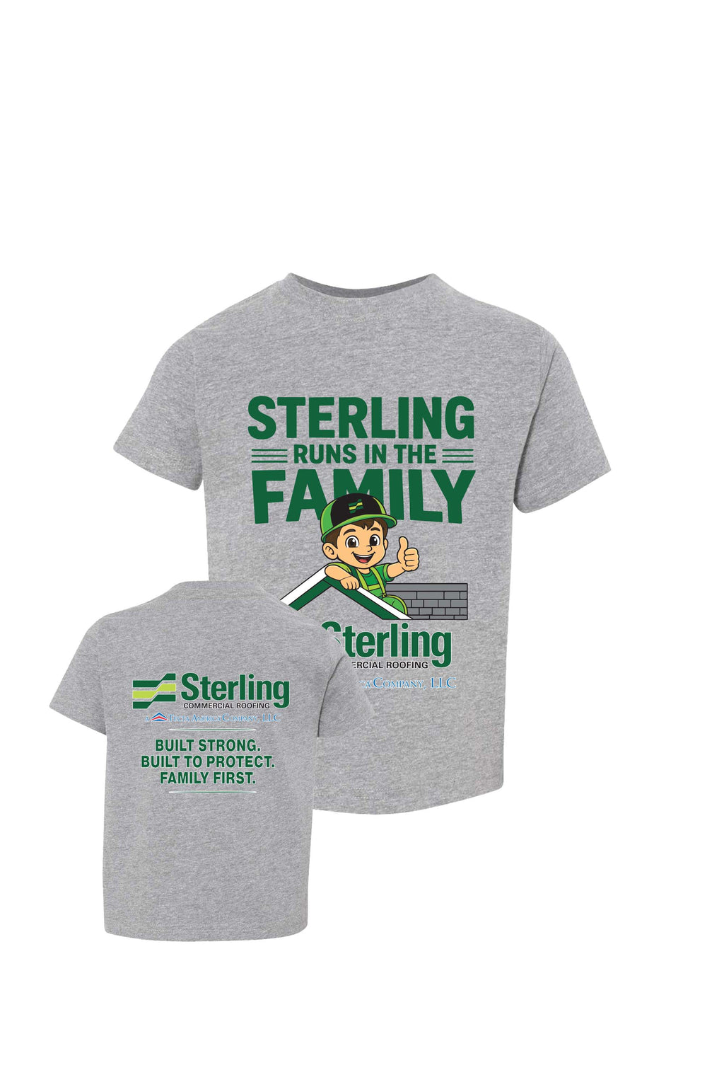 "Sterling Runs in the Family" Toddler Tee - Sterling Commercial Roofing
