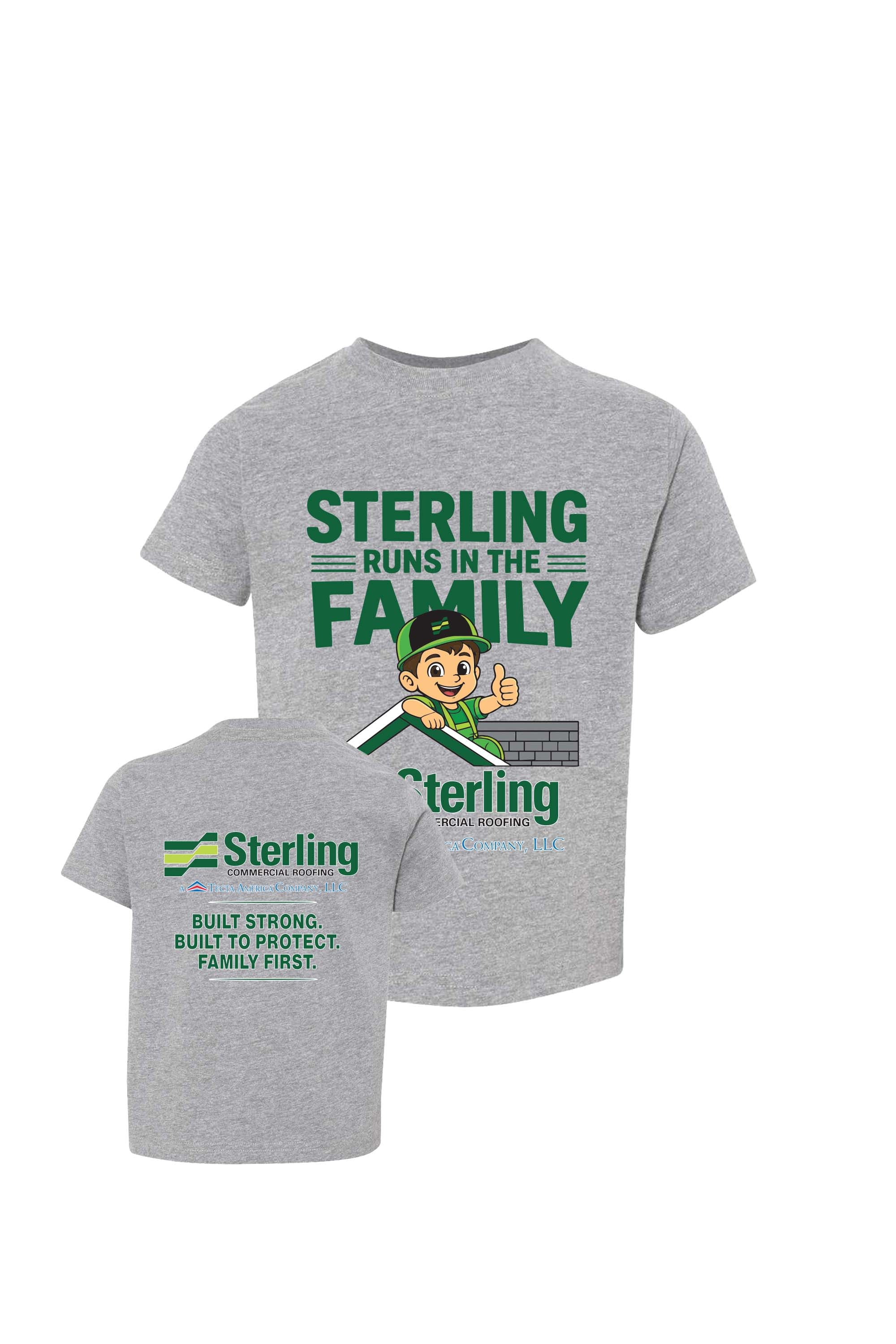 "Sterling Runs in the Family" Toddler Tee - Sterling Commercial Roofing