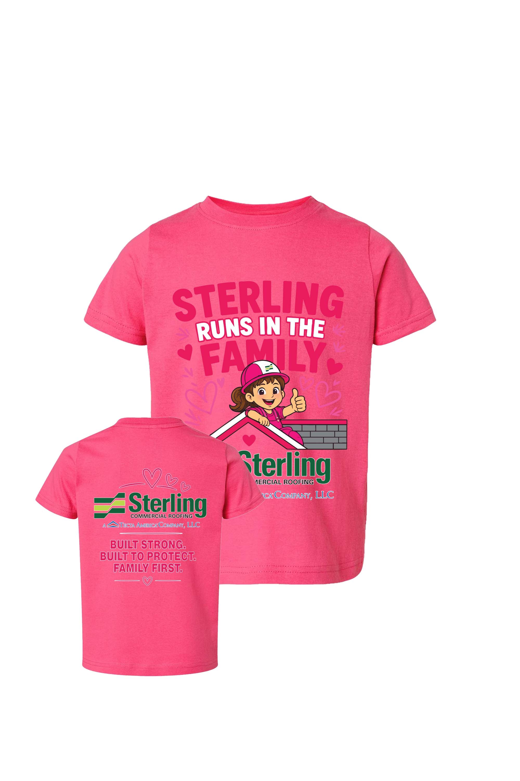 "Sterling Runs in the Family" Toddler Tee - Sterling Commercial Roofing