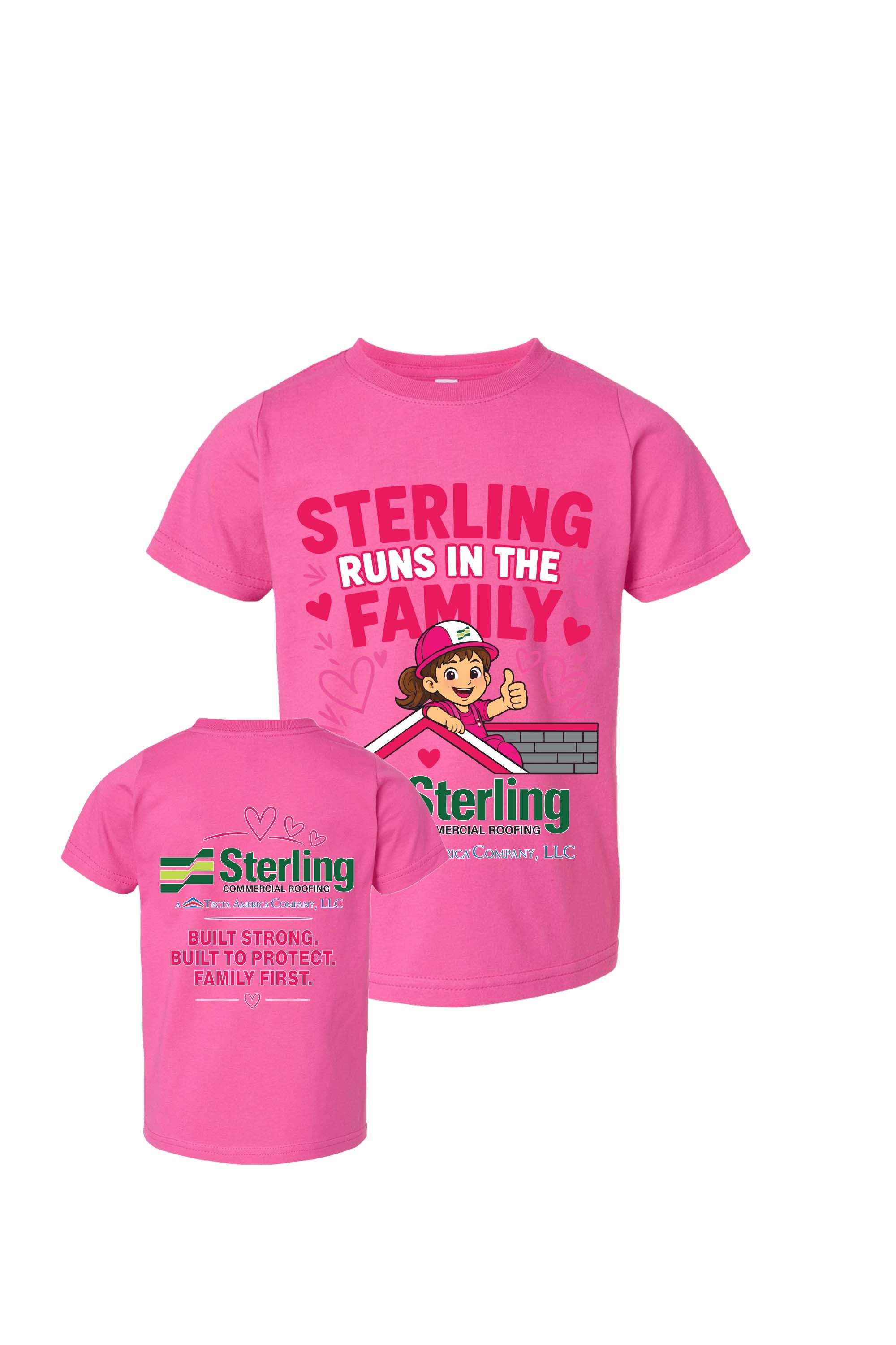 "Sterling Runs in the Family" Toddler Tee - Sterling Commercial Roofing
