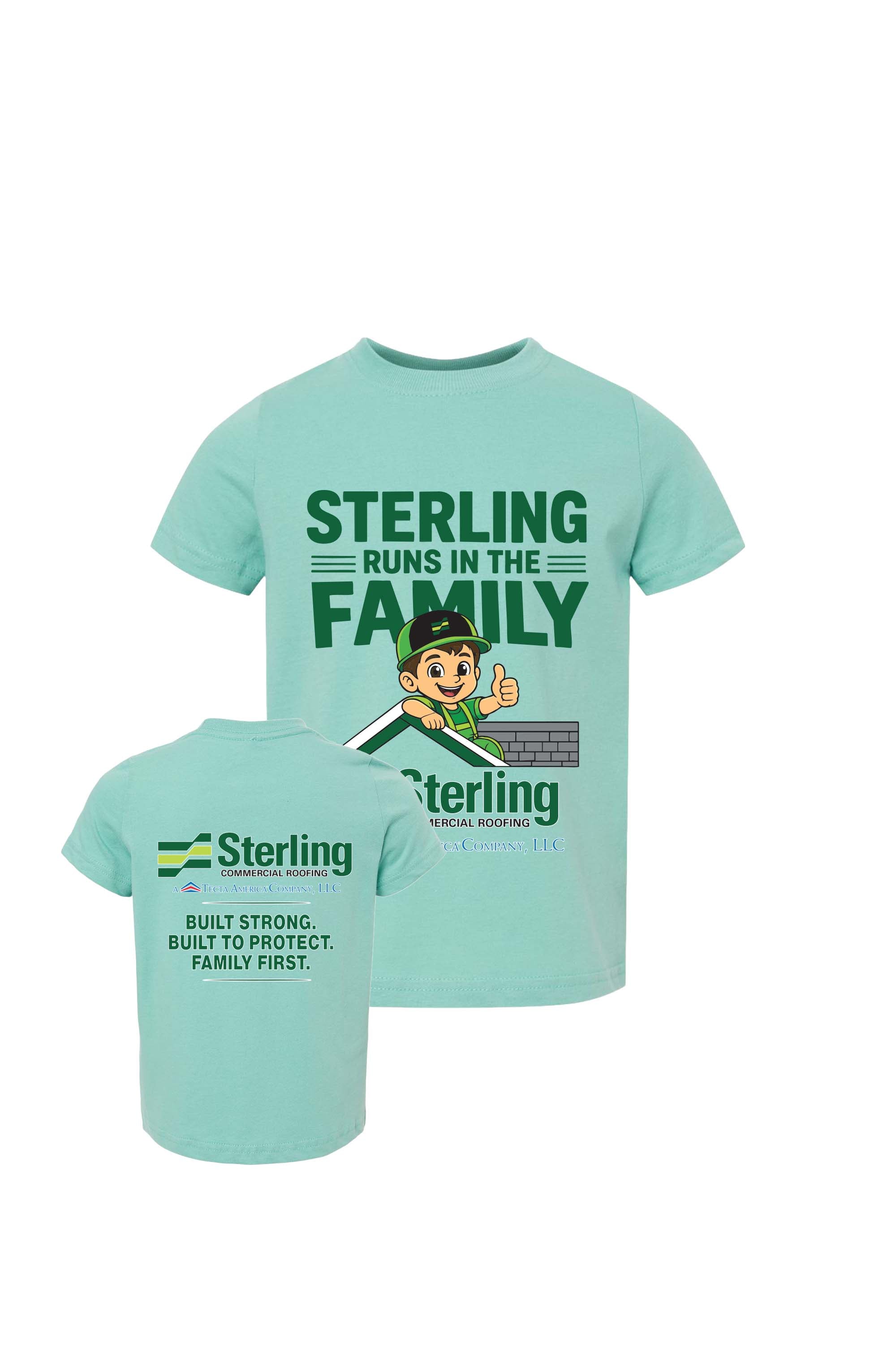 "Sterling Runs in the Family" Toddler Tee - Sterling Commercial Roofing
