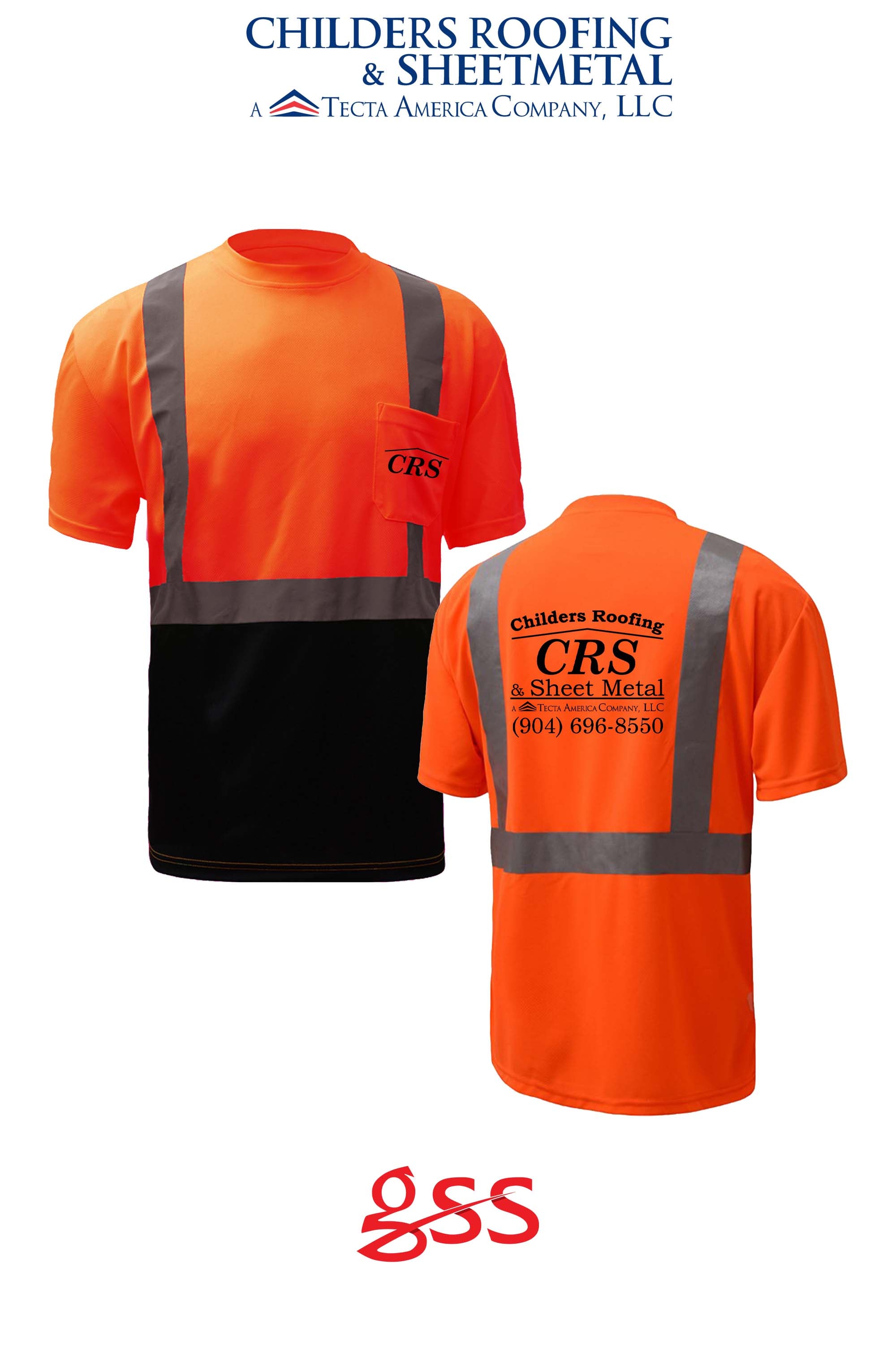 Class 2 Safety T-shirt with black bottom - CRS