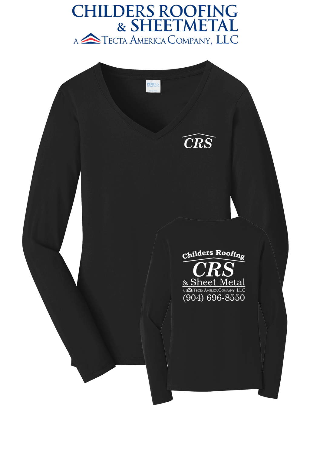 Port & Co™ Women's Long Sleeve Fan Favorite™ V-Neck Tee - CRS