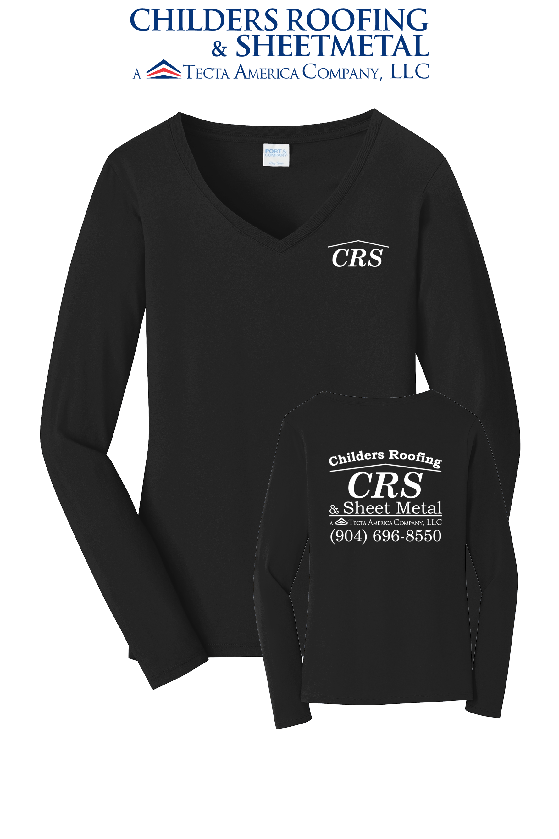 Port & Co™ Women's Long Sleeve Fan Favorite™ V-Neck Tee - CRS
