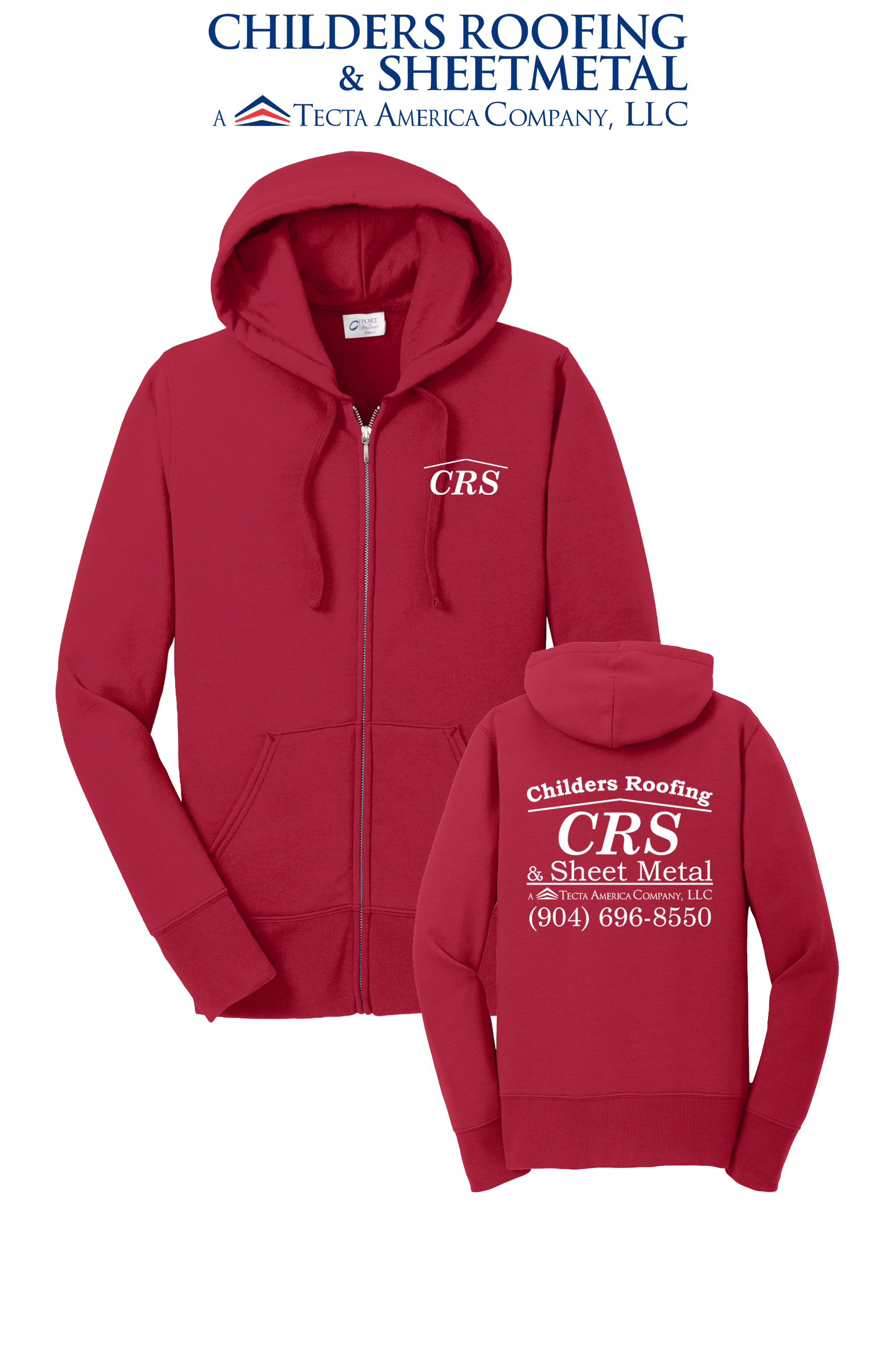 Port & Co™ Women's Core Fleece Full-Zip Hooded Sweatshirt - CRS