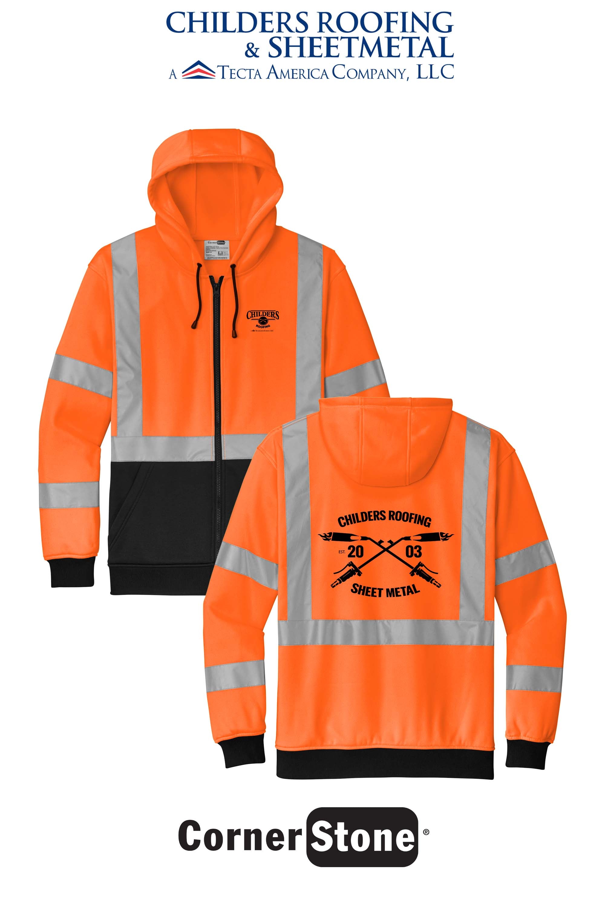 CornerStone® ANSI 107 Class 3 Heavy-Duty Fleece Full-Zip Hoodie - CRS