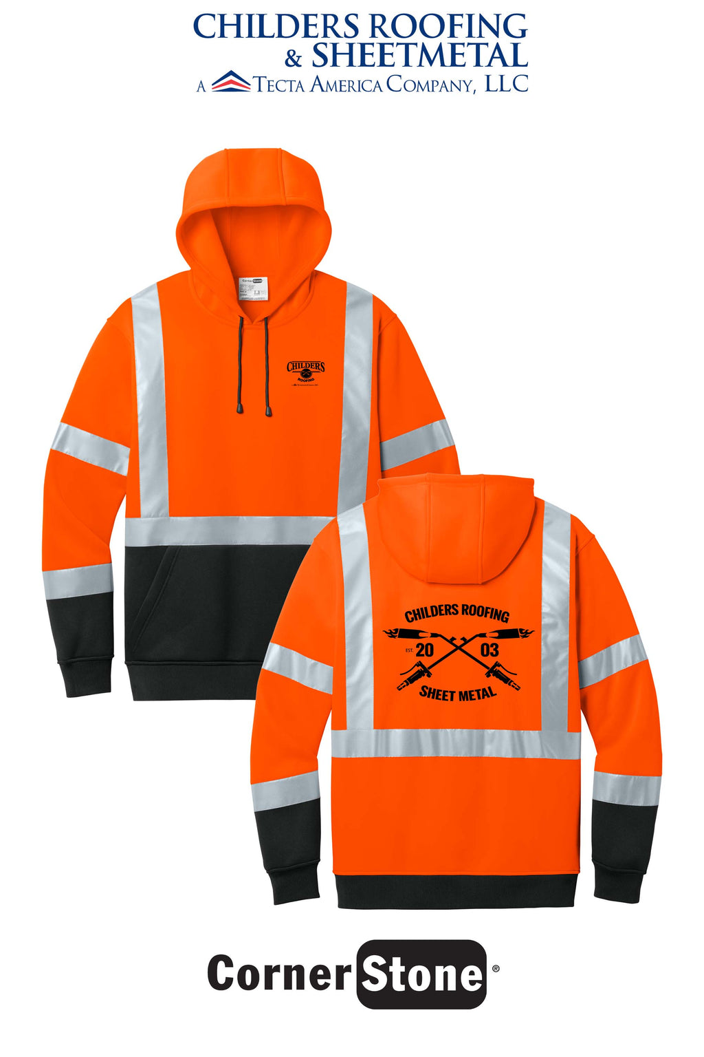 CornerStone® ANSI 107 Class 3 Heavy-Duty Fleece Pullover Hoodie - CRS