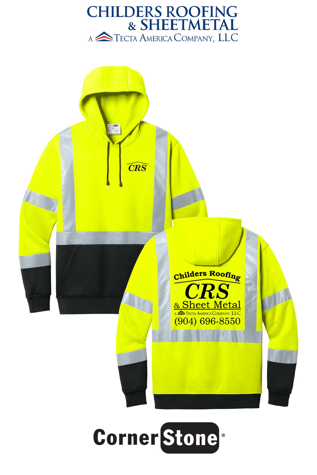 CornerStone® ANSI 107 Class 3 Heavy-Duty Fleece Pullover Hoodie - CRS