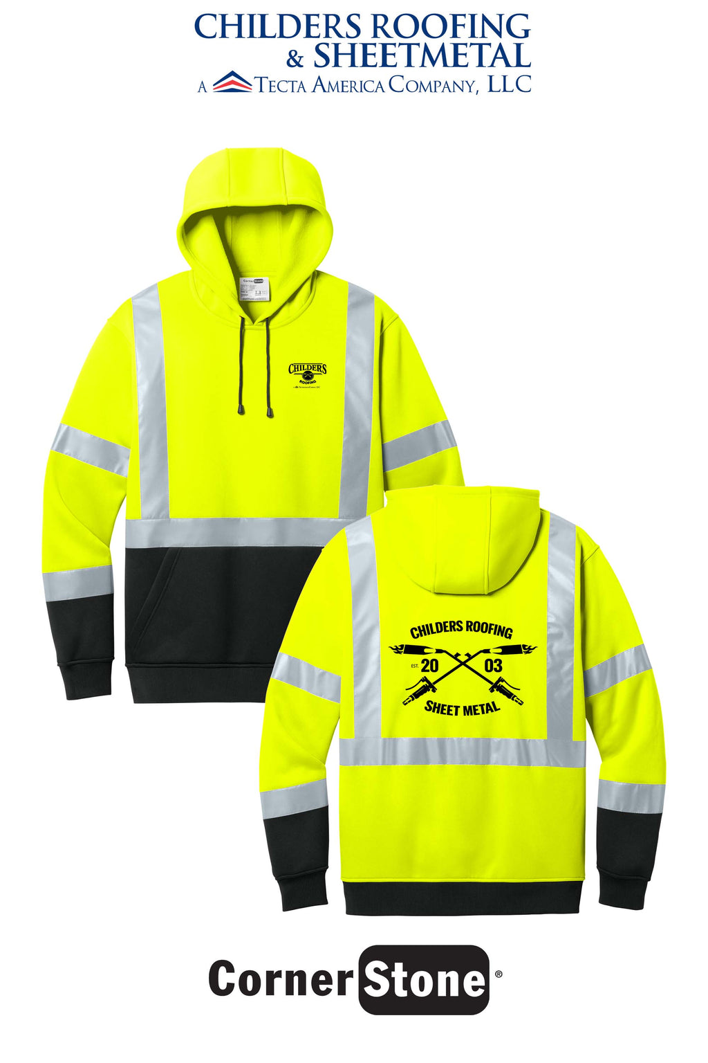 CornerStone® ANSI 107 Class 3 Heavy-Duty Fleece Pullover Hoodie - CRS