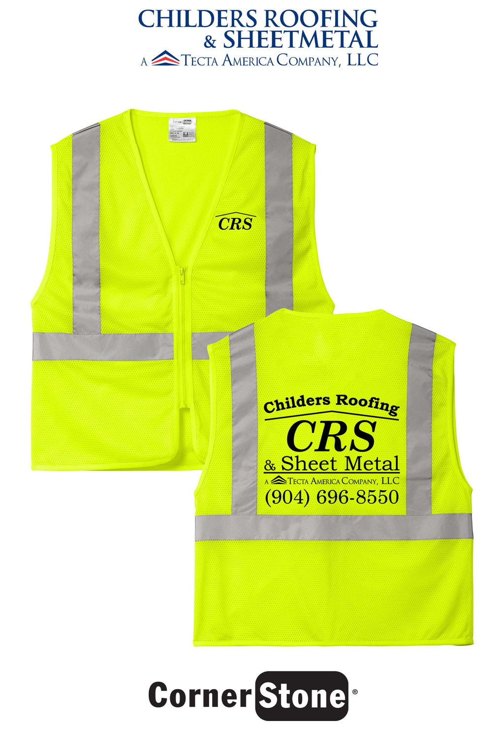 CornerStone® ANSI 107 Class 2 Economy Mesh Zippered Vest - CRS