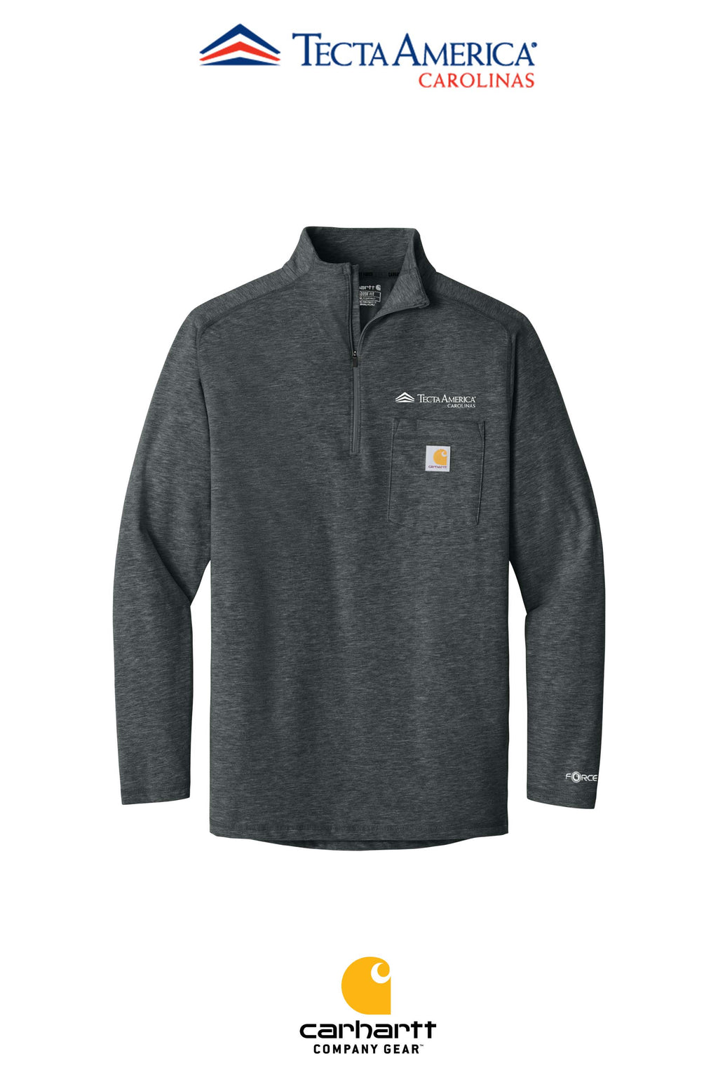 Carhartt Force® 1/4-Zip Long Sleeve T-Shirt - Tecta America Carolinas LLC