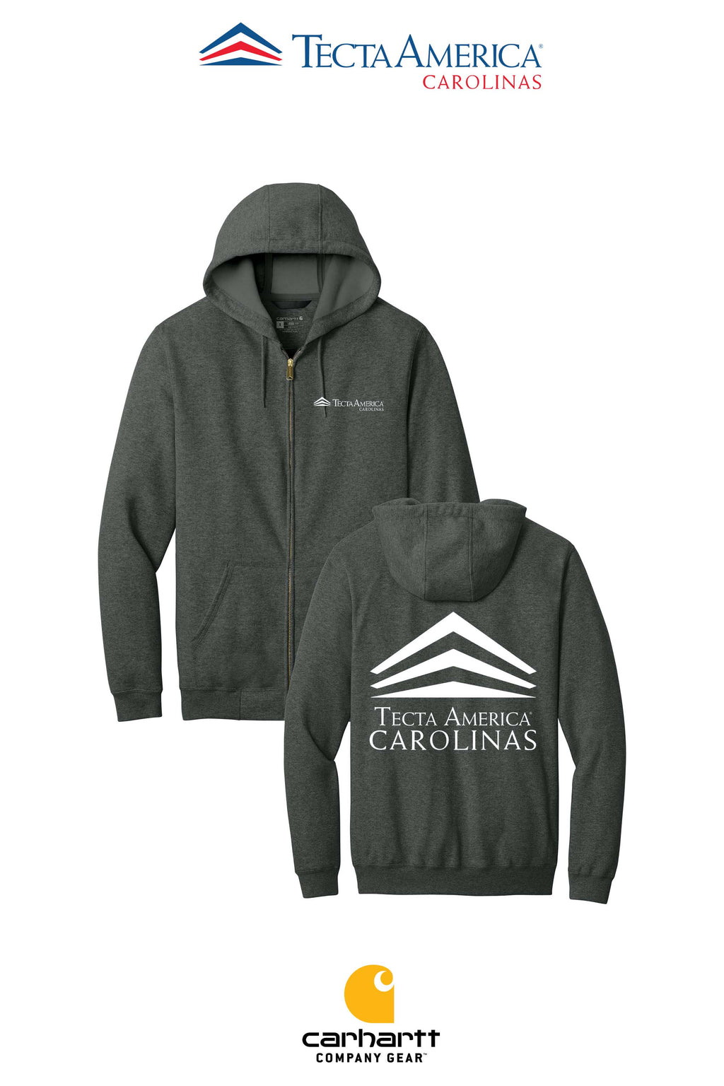 Carhartt® Midweight Hooded Zip-Front Sweatshirt - Tecta America Carolinas LLC