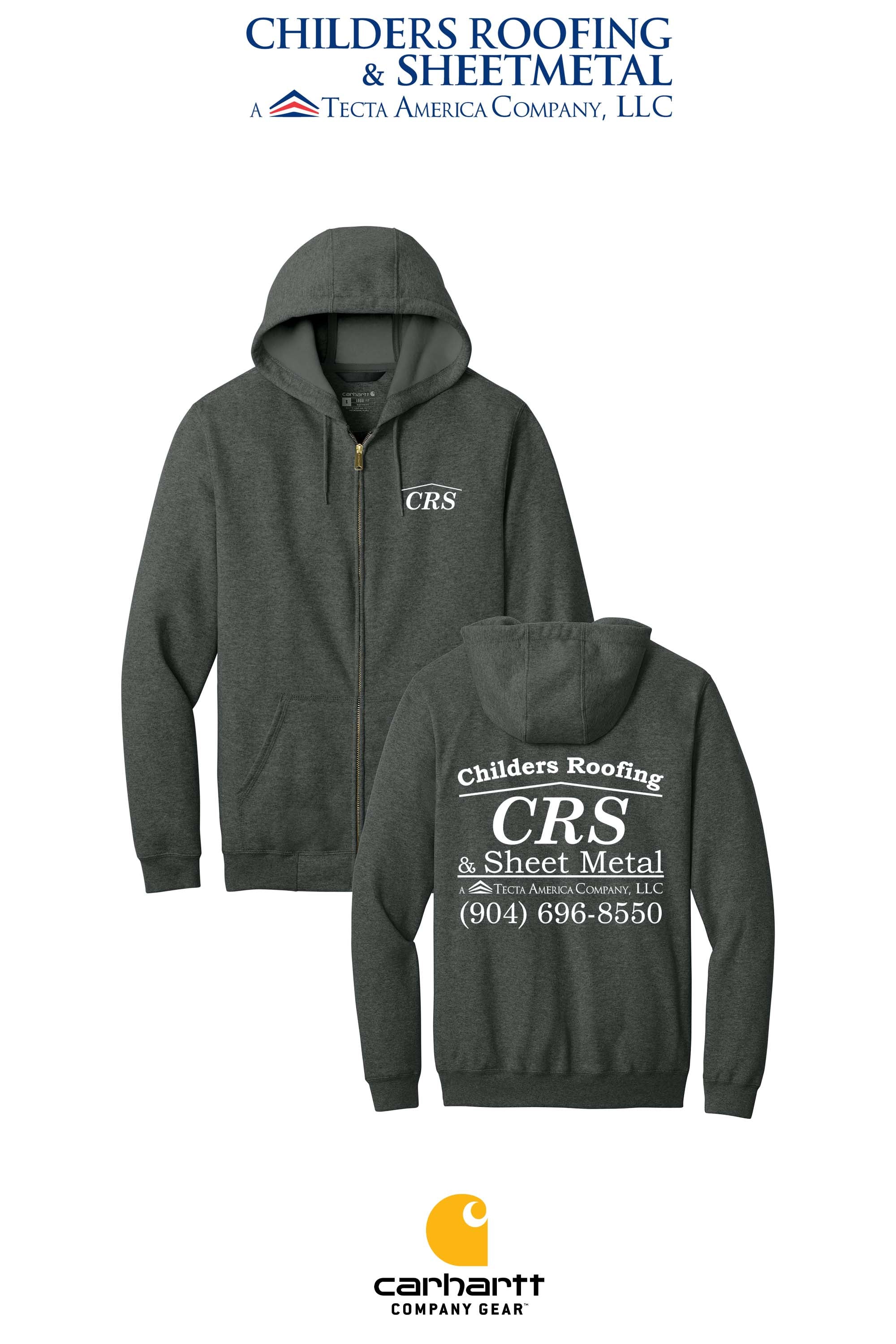 Carhartt® Midweight Hooded Zip-Front Sweatshirt - CRS