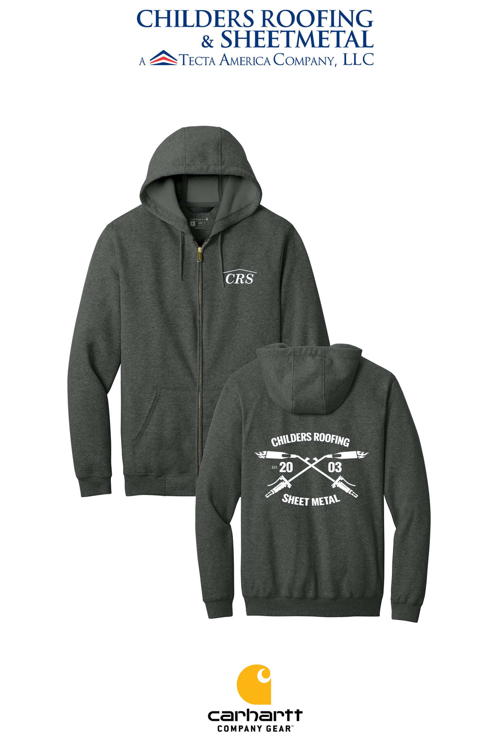 Carhartt® Midweight Hooded Zip-Front Sweatshirt - CRS