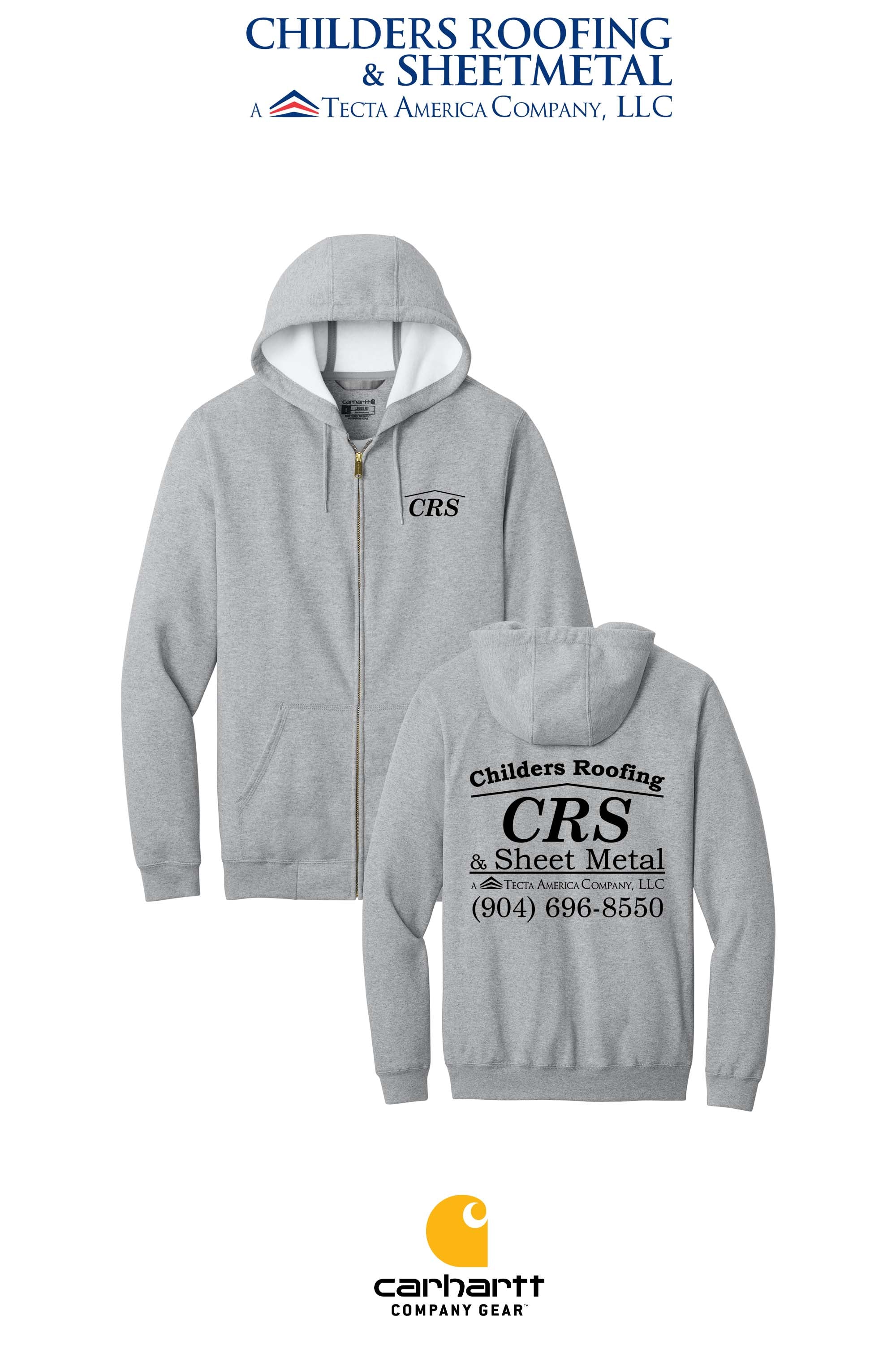 Carhartt® Midweight Hooded Zip-Front Sweatshirt - CRS