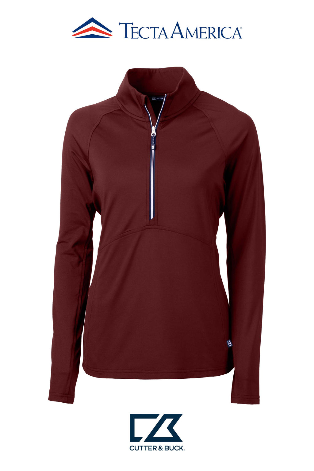 Cutter & Buck Adapt Recycled Soft Knit Stretch Womens Half Zip Pullover