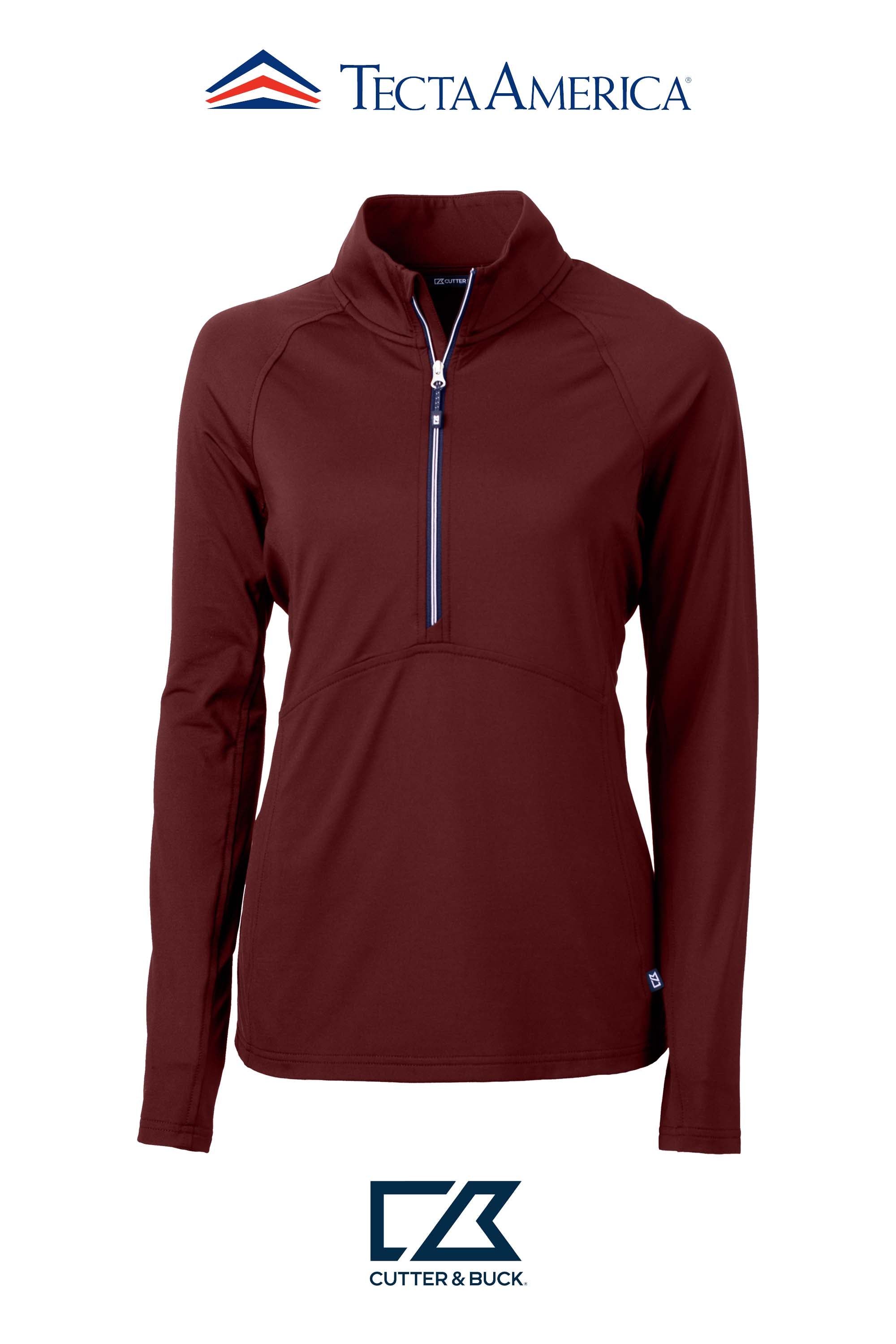 Cutter & Buck Adapt Recycled Soft Knit Stretch Womens Half Zip Pullover