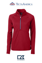 Cutter & Buck Adapt Recycled Soft Knit Stretch Womens Half Zip Pullover