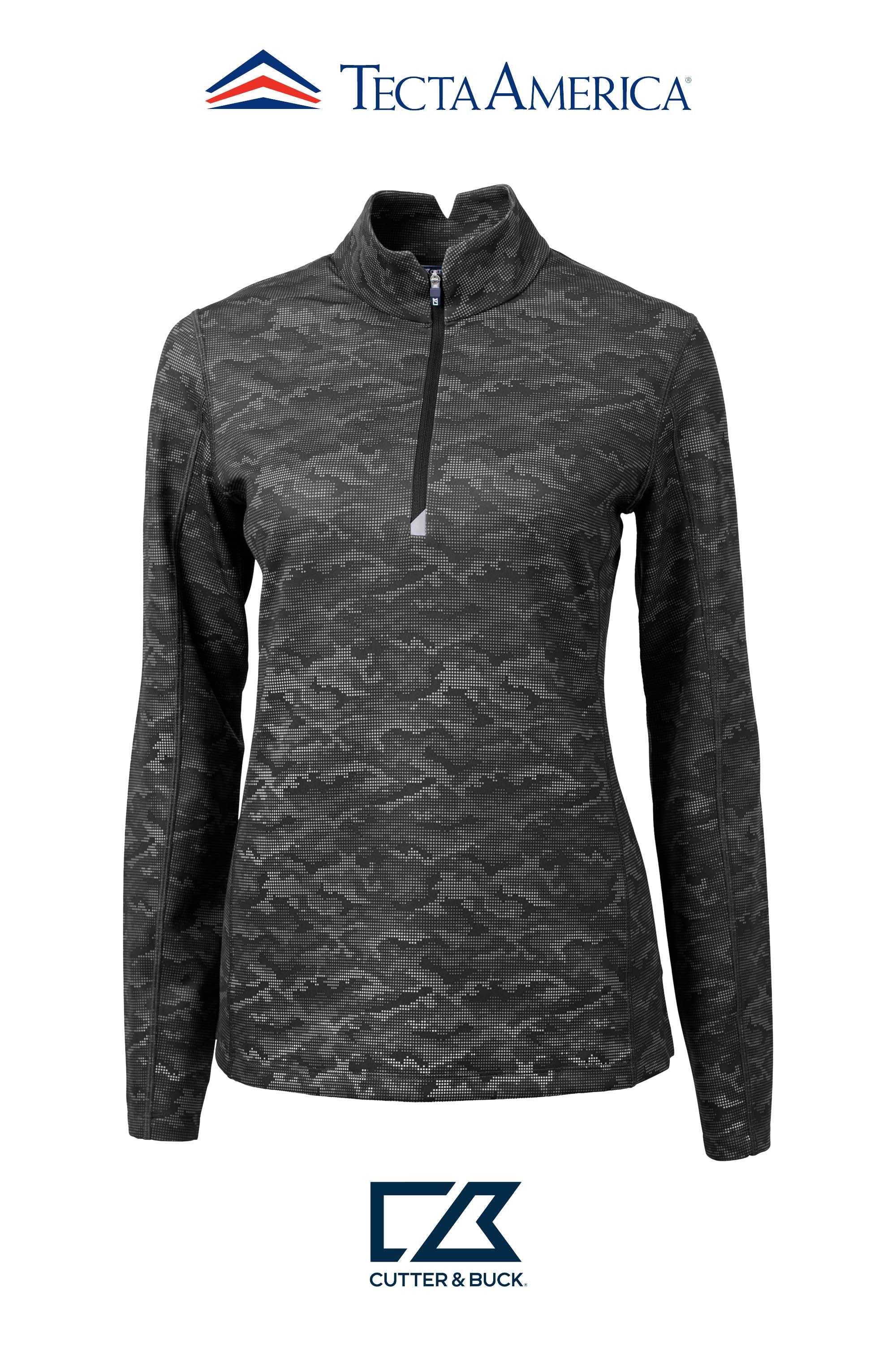 Cutter & Buck Traverse Recycled Smooth Stretch Womens Camo Quarter Zip Pullover