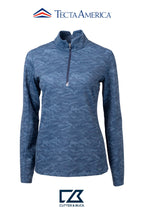 Cutter & Buck Traverse Recycled Smooth Stretch Womens Camo Quarter Zip Pullover