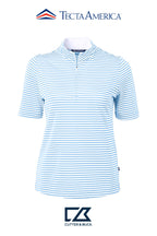 Cutter & Buck Virtue Recycled Stripe Featherlight Pique Womens Half Zip