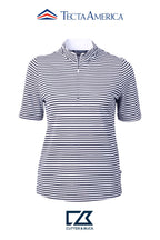 Cutter & Buck Virtue Recycled Stripe Featherlight Pique Womens Half Zip