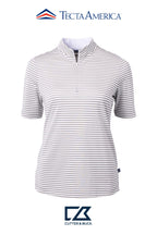 Cutter & Buck Virtue Recycled Stripe Featherlight Pique Womens Half Zip